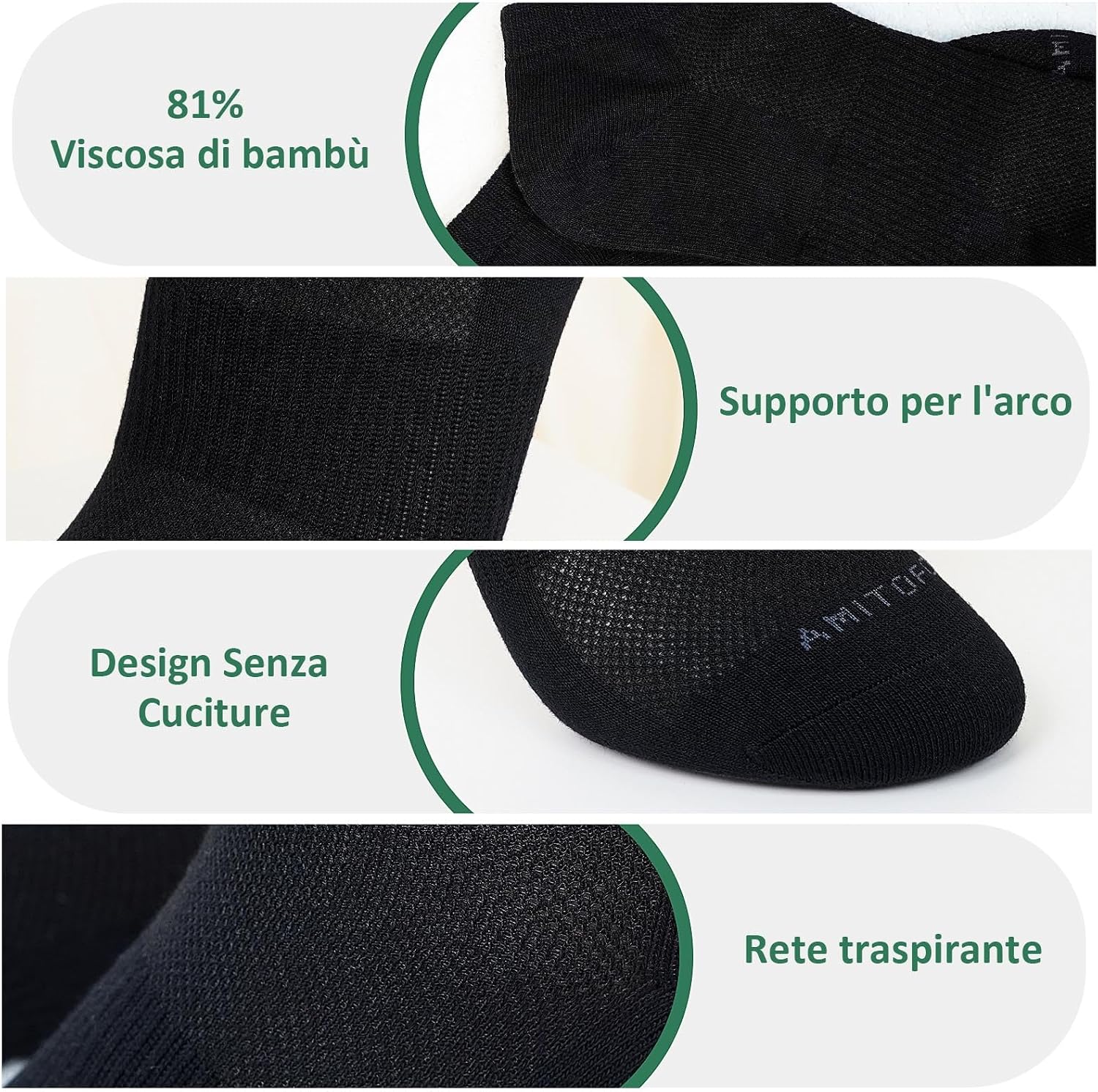 Thumbnail 1 de ZAKASA Calzini Bambù Corti Uomo 81% fibra