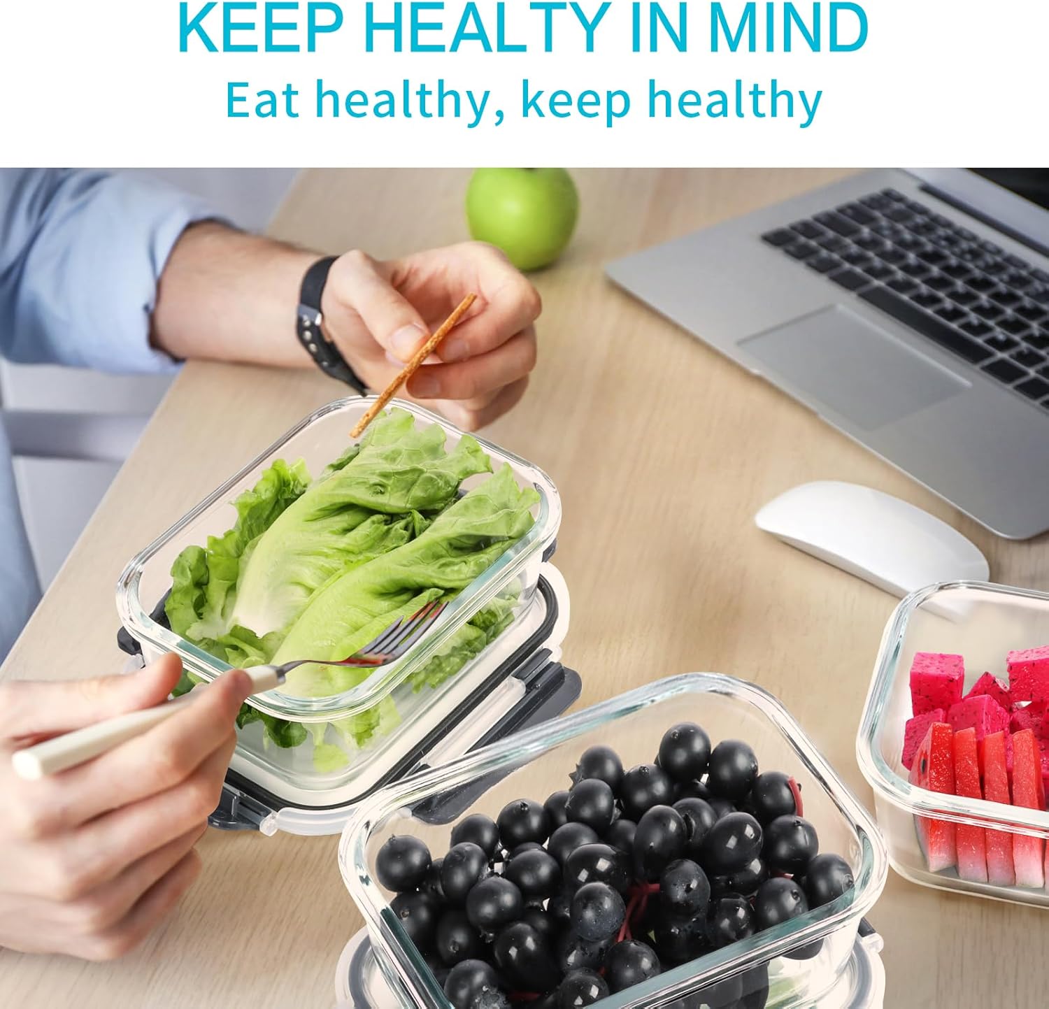 Thumbnail 5 de Skroam 10-Pack 22 OZ Glass Meal Prep Containers with Airtight Lids