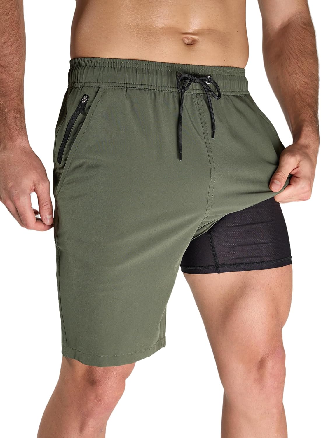 Thumbnail 6 de Arcweg men’s 9 inch swim shorts with compression liner, quick-dry board-style fit and zip pockets