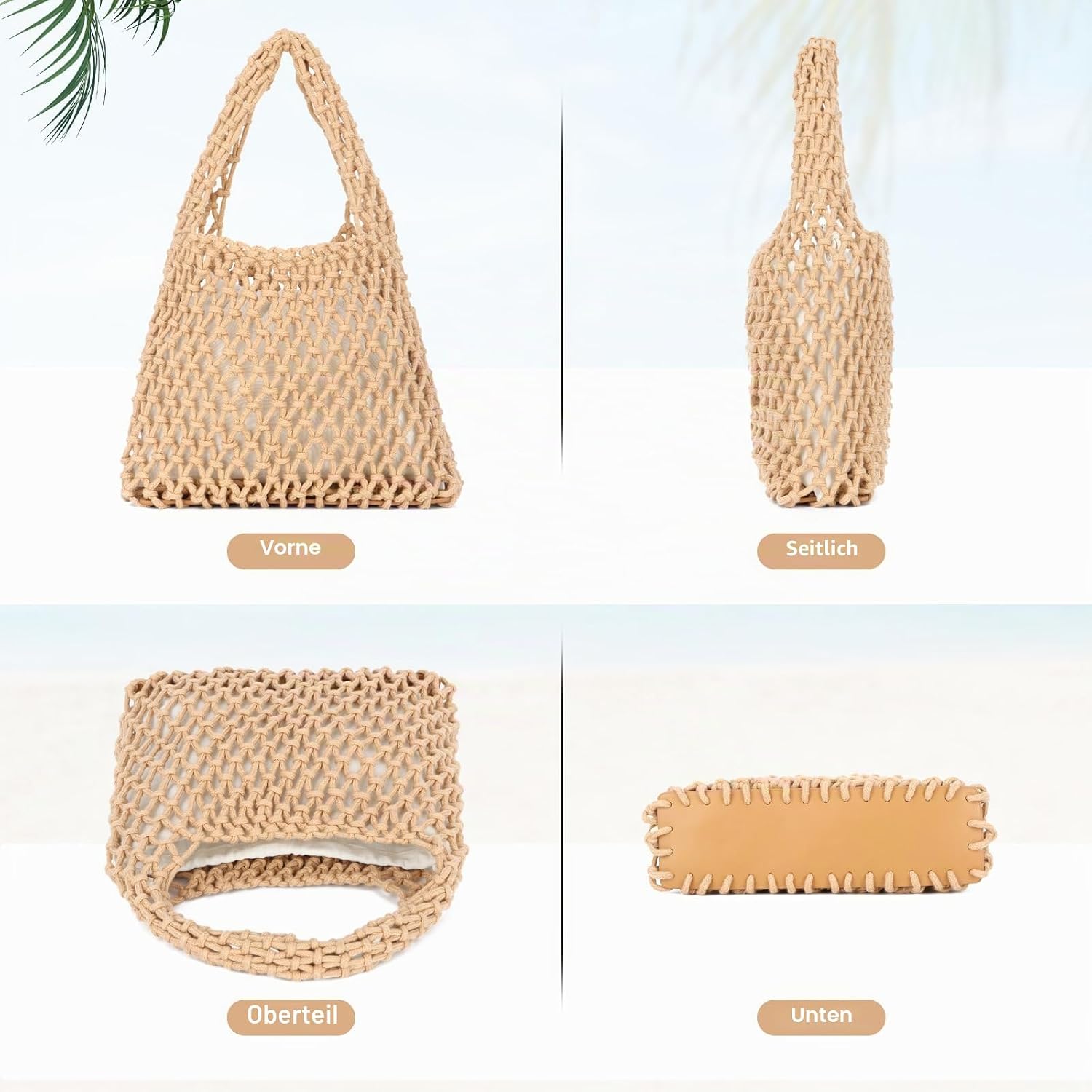 Thumbnail 4 de EVEOUT Gewebte Clutch Tasche – Kleine Häkelmesh-Tasche für Damen