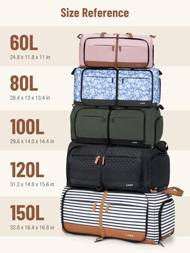 Thumbnail 5 de Lekesky Large Foldable Travel Duffel Bag 80L – Waterproof, with Shoes Compartment and Multiple Carry Options