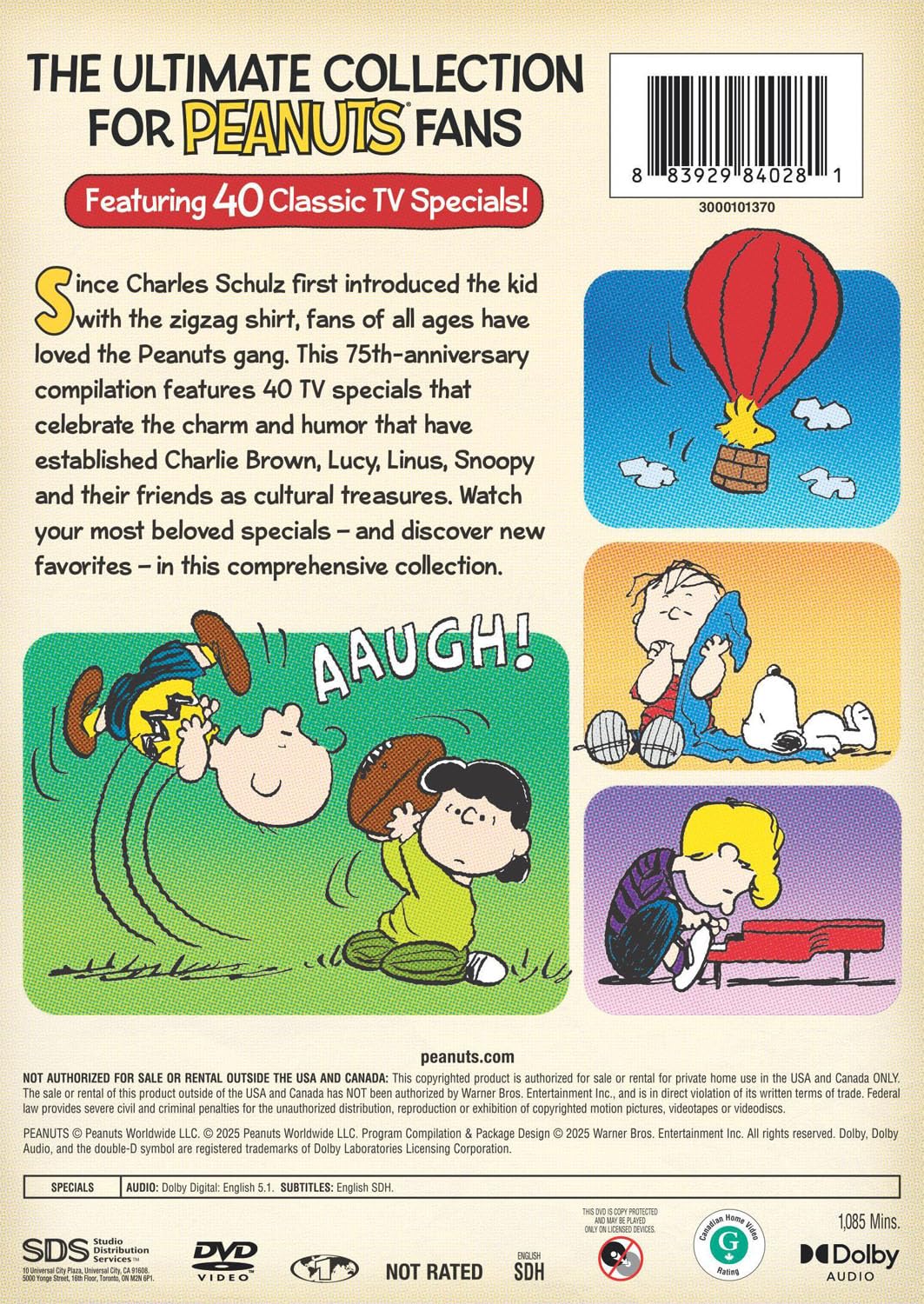 Detalle 2 de Peanuts: 75th Anniversary Ultimate Specials Collection DVD, 40 TV Specials
