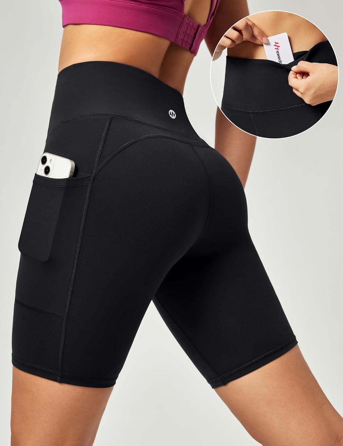 Thumbnail 2 de Ewedoos Cycling Shorts for Women with Pockets – High Waisted, Tummy Control & Anti-Chafe Workout Shorts