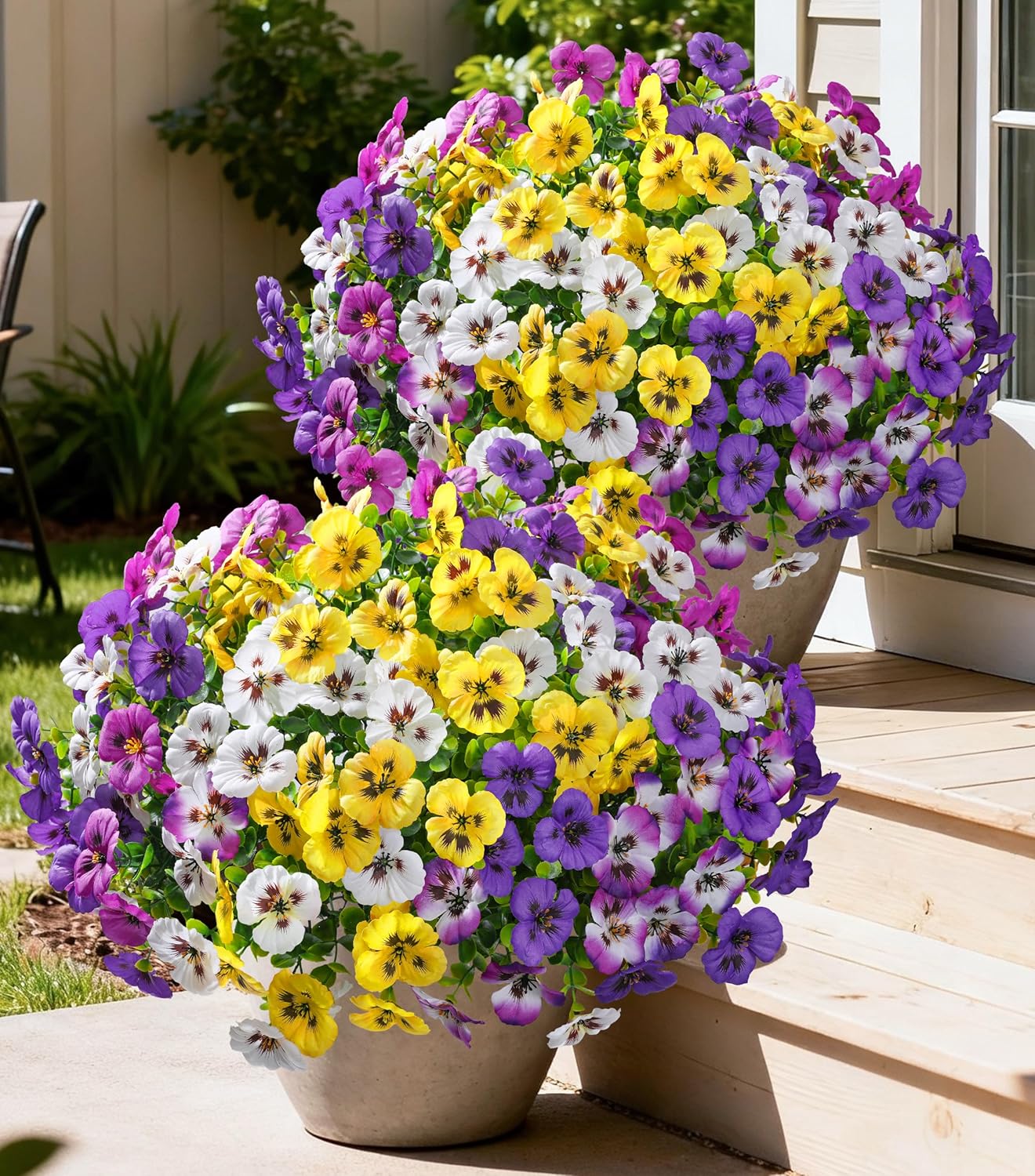 Detalle de Ivydale 20 Artificial Pansy Flowers for Outdoor Decor