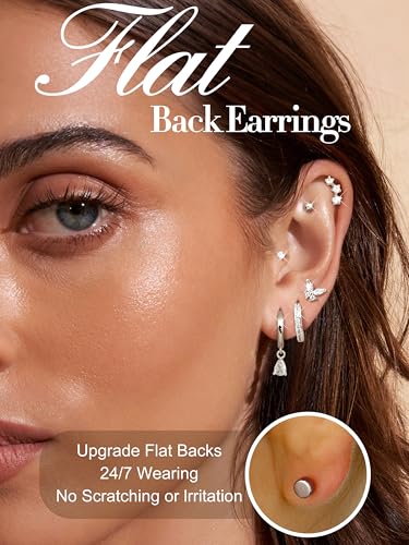 Detalle de Diamday 15Pcs: set de pendientes y piercings de acero quirúrgico para mujer