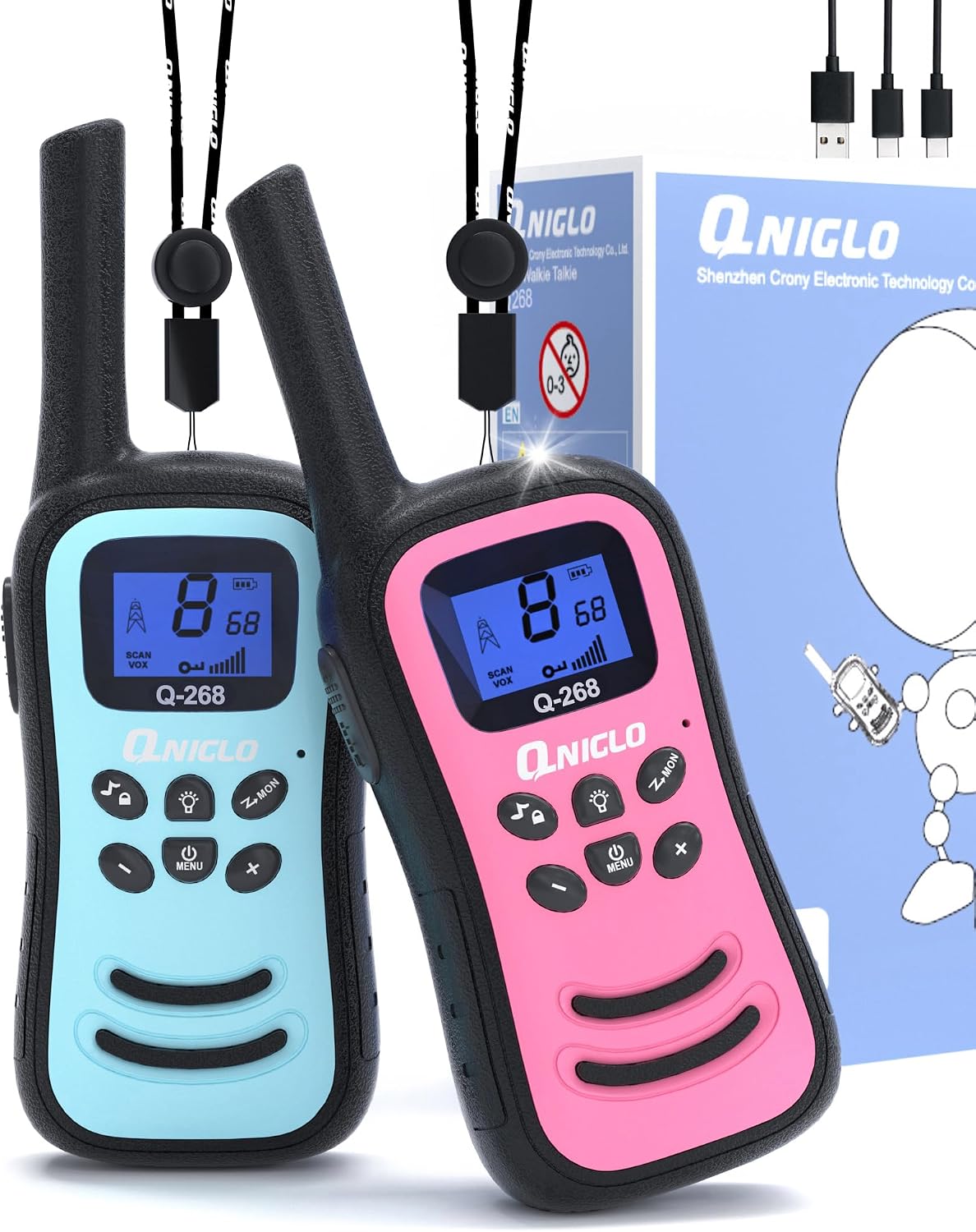 Detalle de QNIGLO Talkie Walkie Enfants 3 km, 48 h