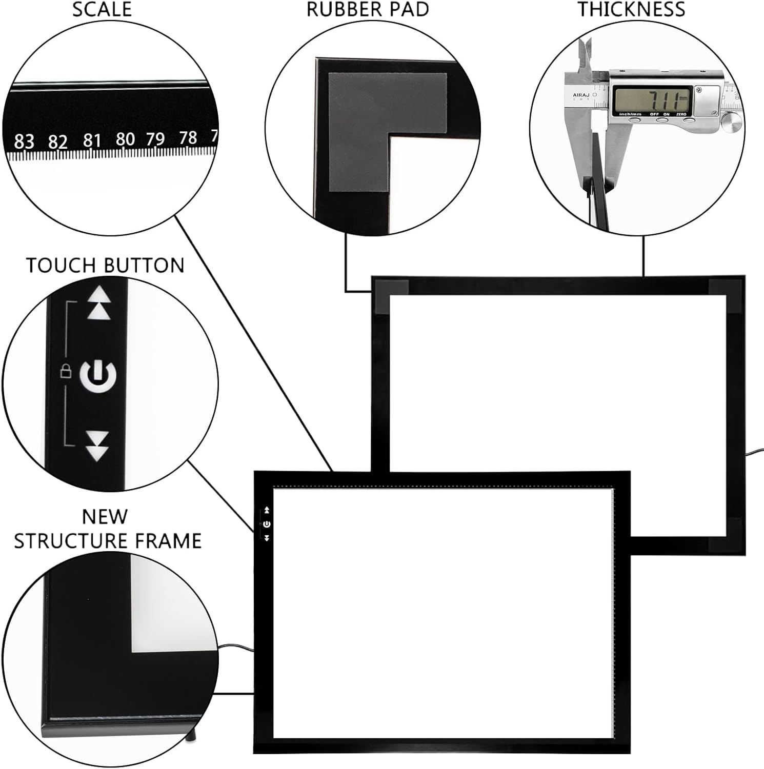 Thumbnail 2 de HSK A1 LED Artist tracing light box with adjustable dimmer (super-thin LED pad for drawing, tattoo transfer & diamond painting)