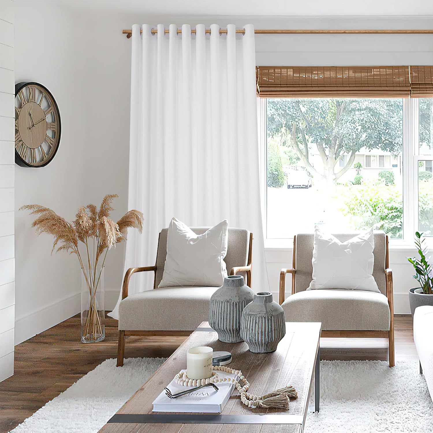 Thumbnail 6 de MRTREES Cortinas Translúcidas Blancas 200x240 cm Ojales 🪟