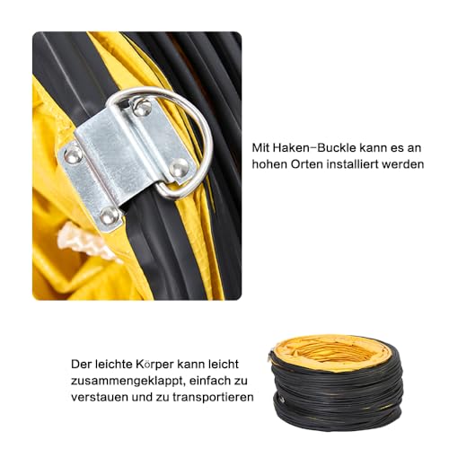 Detalle de FDTDUCT 5m Schlauch 200mm Durchmesser – PVC Flexibler Abluftschlauch mit verstellbarem Seil, S-Haken und Stahlhalterung