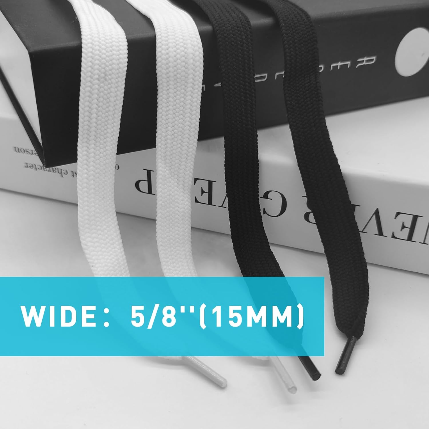 Detalle 2 de UamGlsob 2 Pairs 15mm extra wide fat laces for Adidas Campus 00s trainers