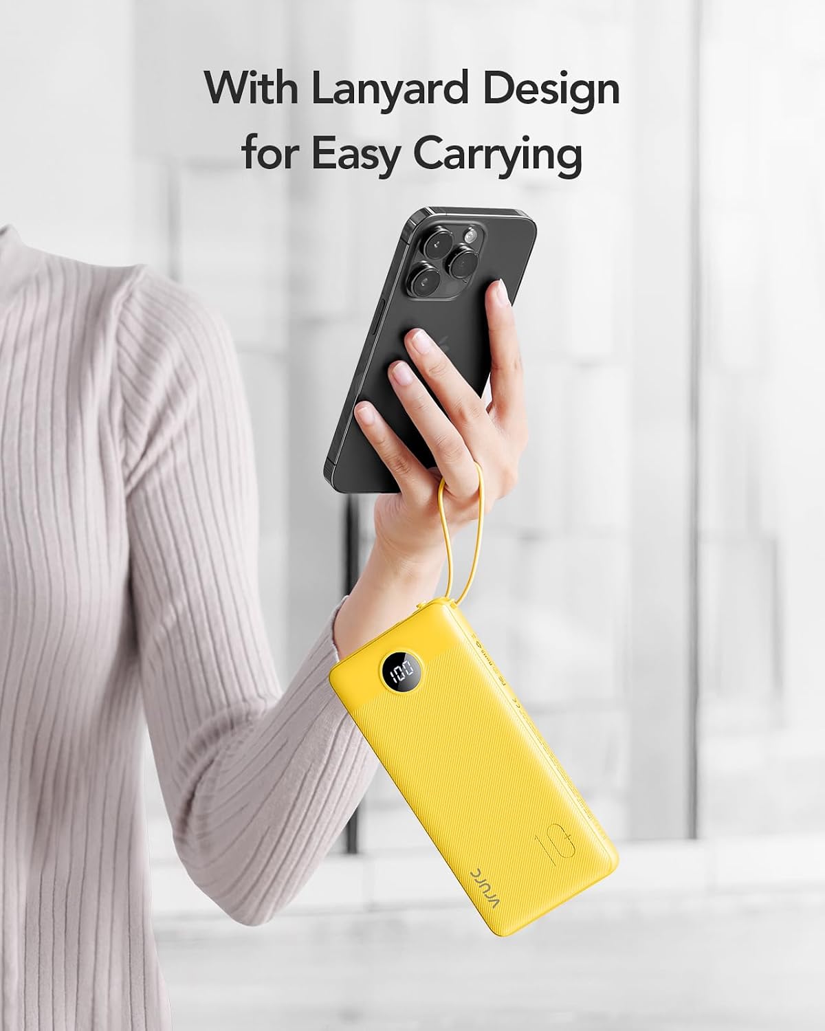 Thumbnail 6 de VRURC T1116 10,000mAh Power Bank with Built-In Cables and LED Display