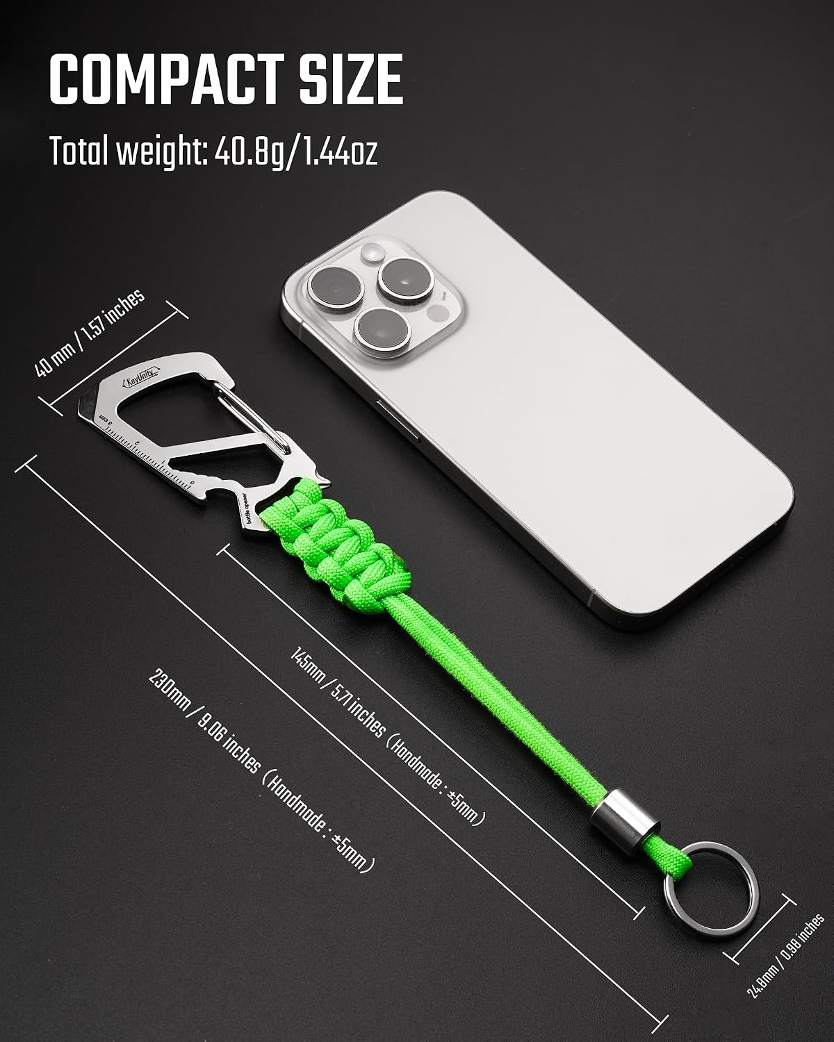 Thumbnail 4 de KeyUnity KC04 Paracord Keychain Carabiner Clip