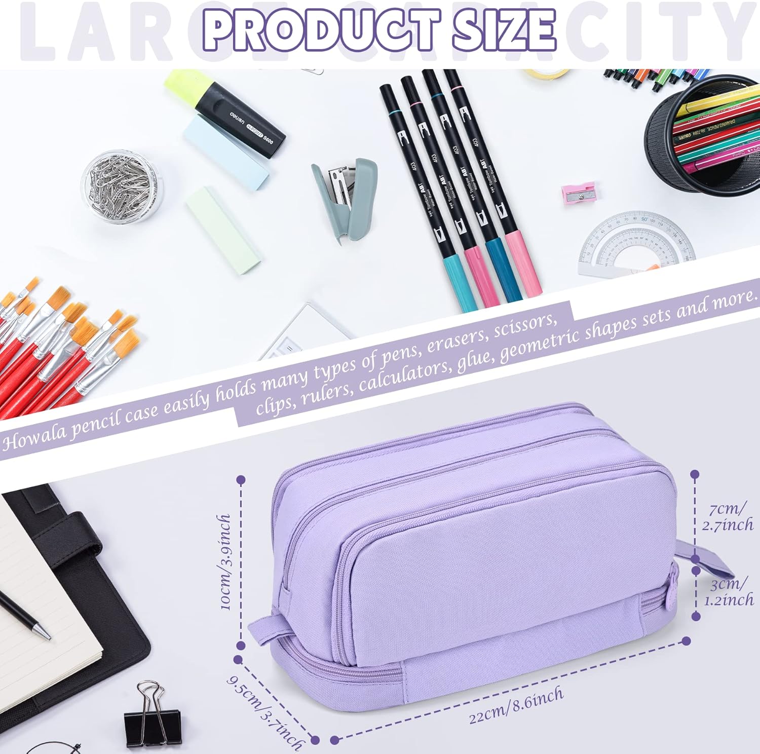 Detalle 2 de Howala Pencil Case Large Capacity 65 pens