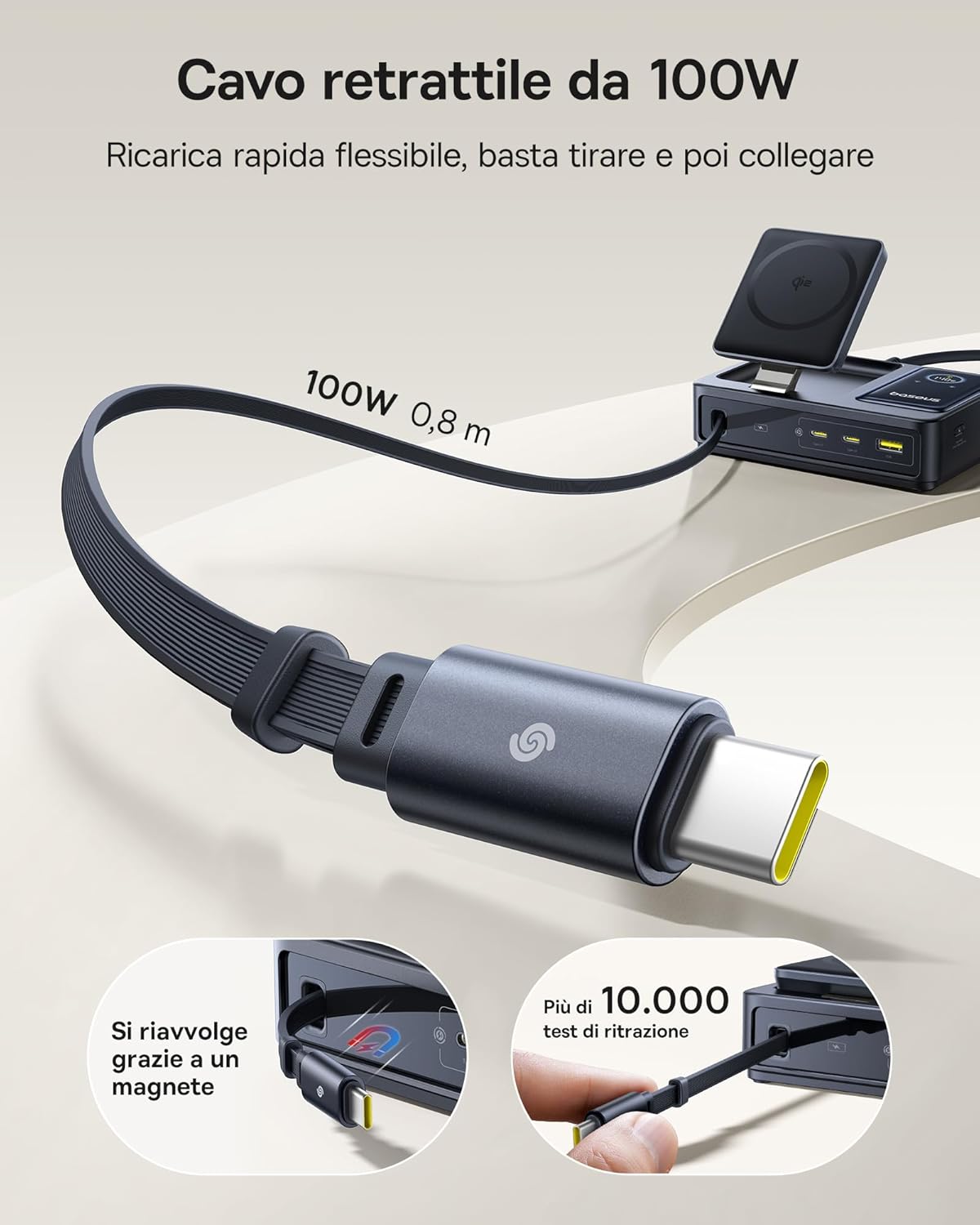Thumbnail 2 de Baseus NOMOS 5‑in‑1 Stazione di ricarica 140W