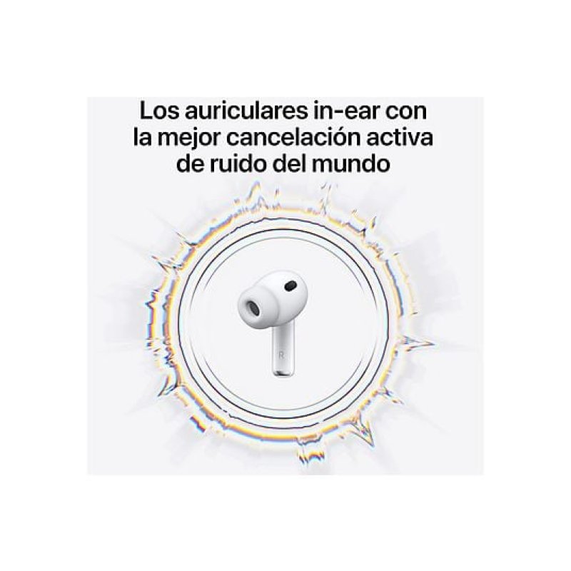 Detalle 2 de Apple AirPods Pro 3 con cancelación activa de ruido y USB‑C (blancos)