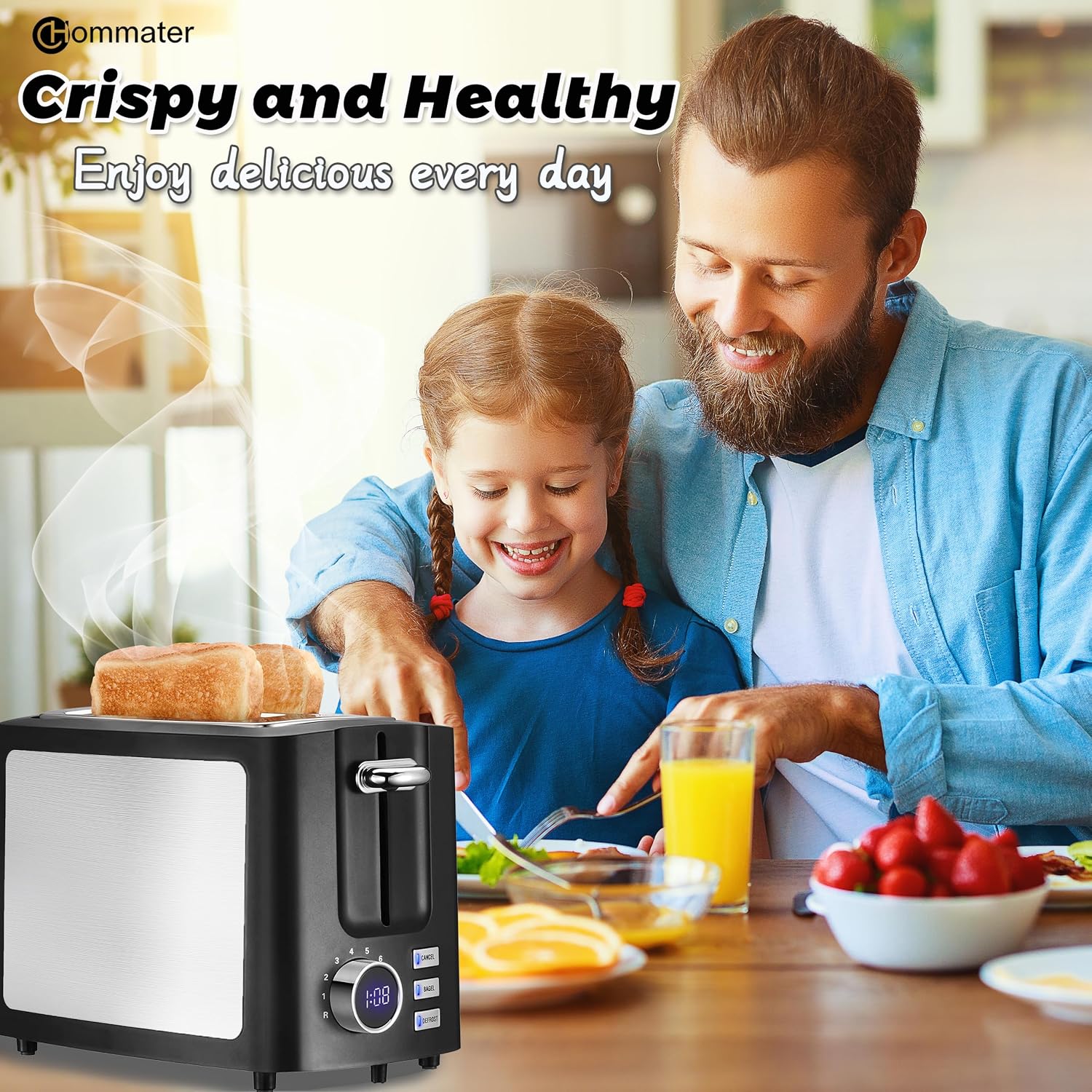 Thumbnail 6 de Toaster 2 Slice Wide Slot Toaster with LCD Timer 🍞