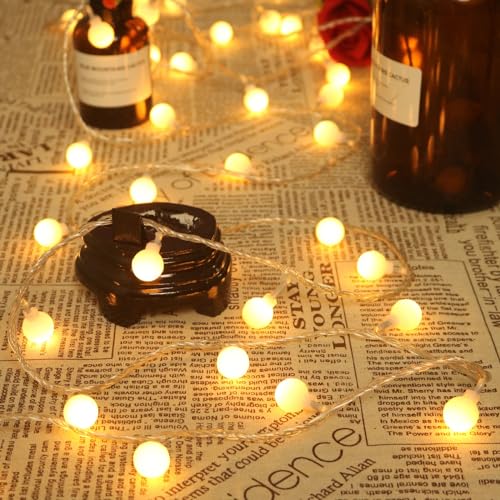 Detalle de Zorela Globe Fairy Lights: 15M 100 LED Outdoor/Indoor String Lights with Remote