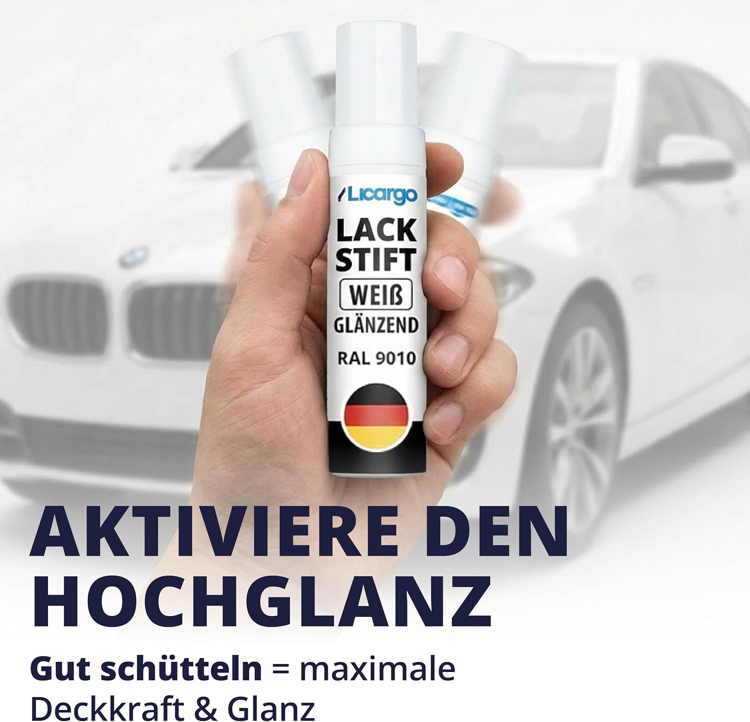 Thumbnail 5 de LICARGO Lackstift Weiß Glänzend – Präziser Pinsel für kleine Kratzer & Steinschläge