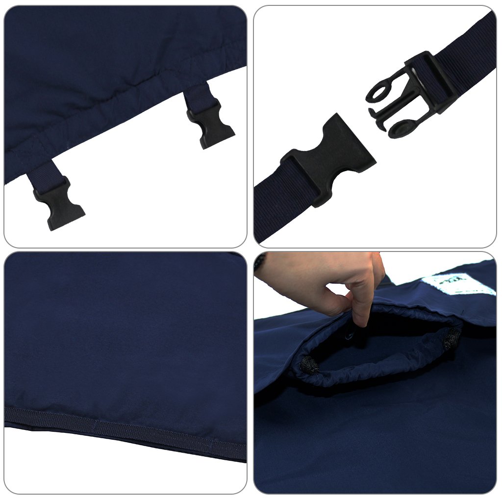 Detalle de Vine Easy Seat: Tragbarer Reisehochstuhl – verstellbar, waschbar, Blau