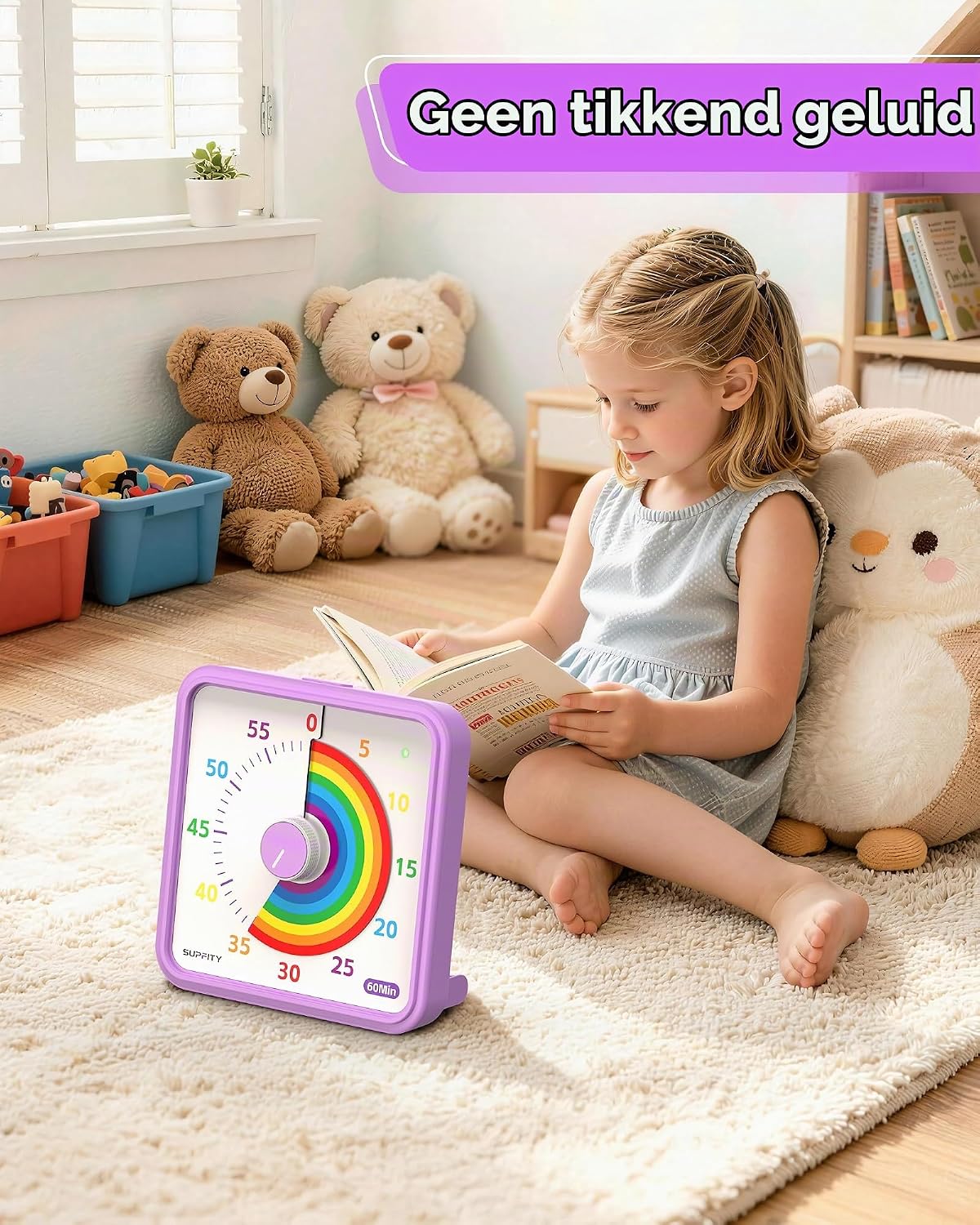 Detalle de Supfity VT-8000 visuele timer 20 cm, stil en magnetisch