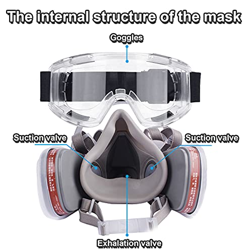 Detalle de Facemoon Respirator Mask Set with Safety Glasses and 10 Replacement Filters
