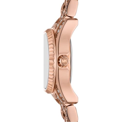 Detalle 1 de Michael Kors Lexington para mujer: reloj de 19 mm con movimiento de cuarzo, esfera oro rosa y correa en acero o piel