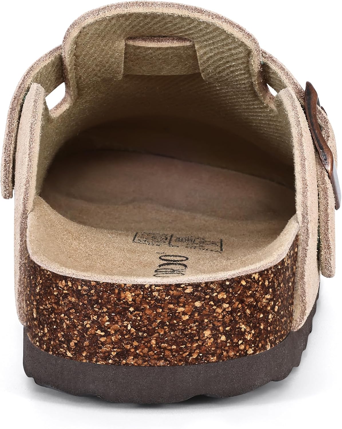 Detalle de ORADO Genuine Suede Clogs with Cork Footbed, Arch Support and Buckle