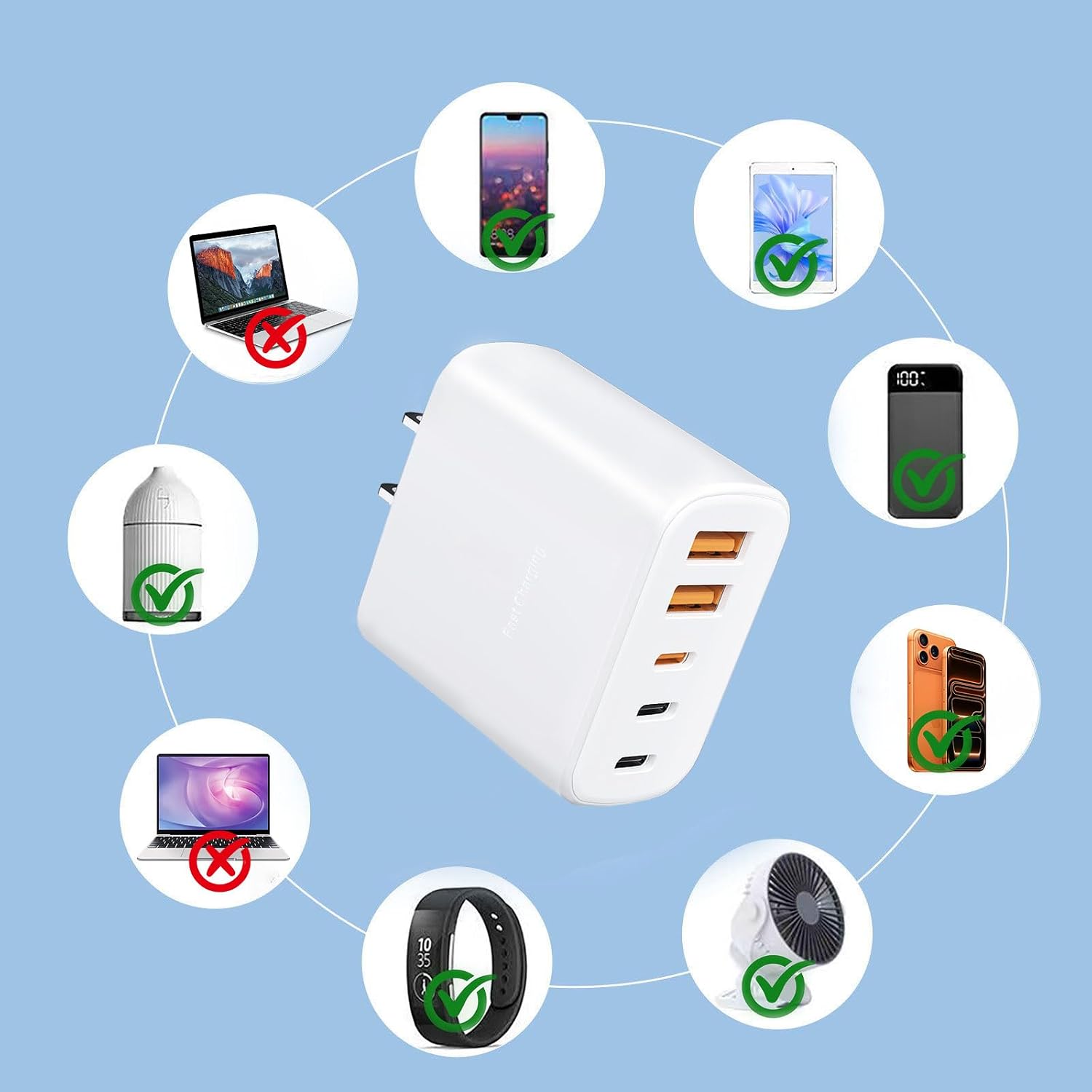 Detalle 2 de Cargador rápido USB C: 285W 8-port desktop charging station