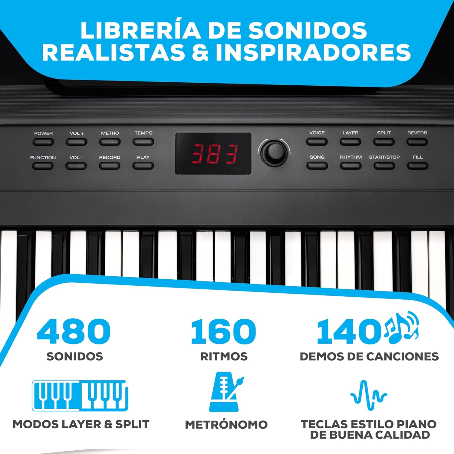 Detalle 2 de Alesis Teclado Piano 88 Teclas con Sonidos y Accesorios 🎹