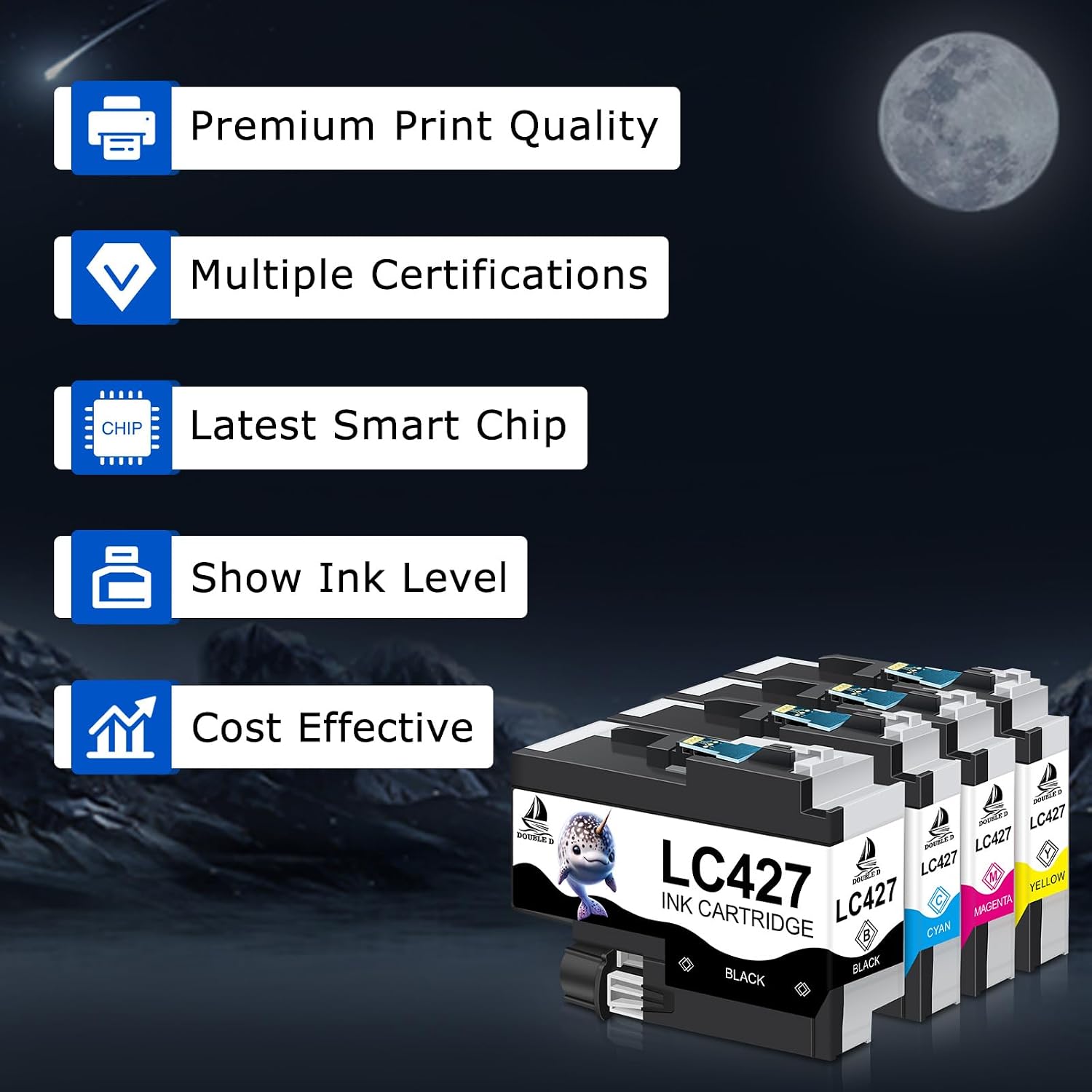 Thumbnail 4 de DOUBLE D LC427 Compatible Ink Cartridges for Brother: 4‑Pack LC427 Series