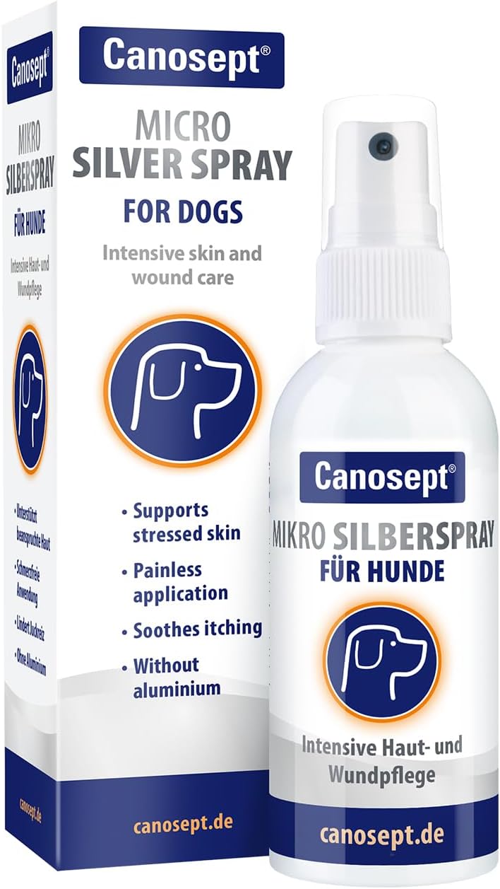 Canosept Micro Argento Spray per Cani 75ml – Cicatrizzante indolore con Aloe e Pantenolo