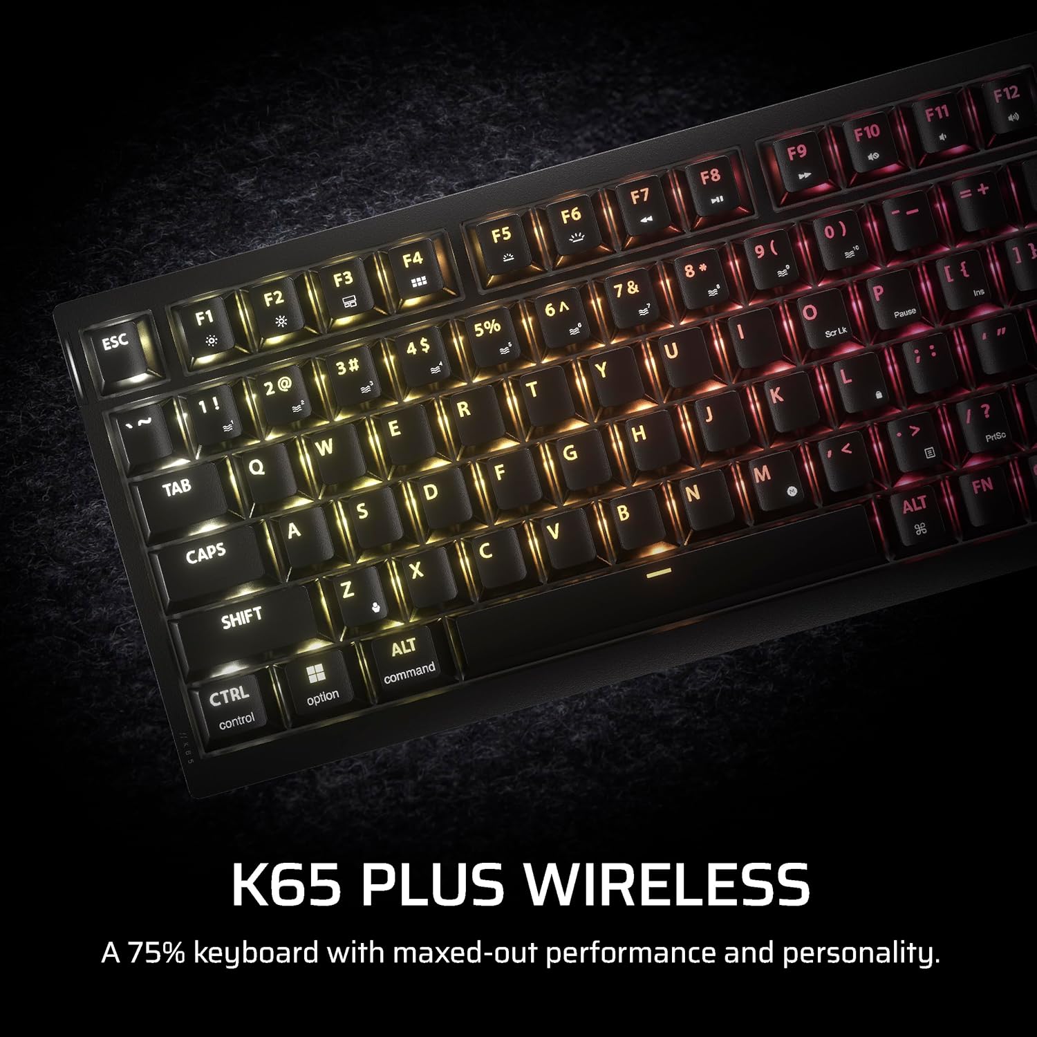 Thumbnail 1 de Corsair K65 Plus Wireless 75% RGB Hot-Swappable Mechanical Keyboard (QWERTY UK) – Black