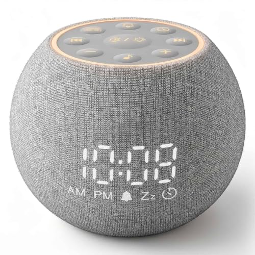 Detalle de Zarler White Noise Machine for Adults with 25 Sounds, Night Light and Alarm Clock