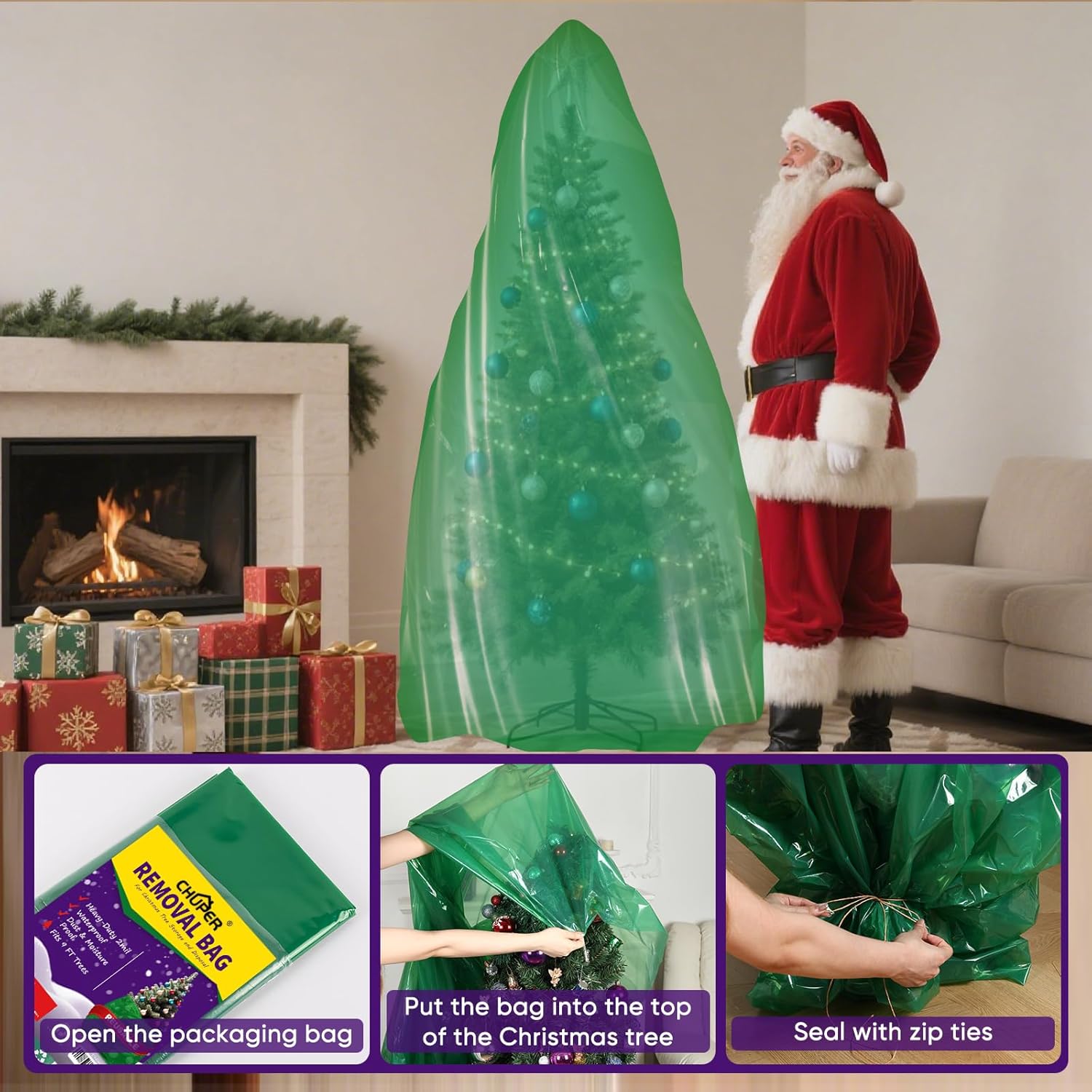 Thumbnail 5 de CHUPER Green Upright Christmas Tree Storage Bag 9ft ๐