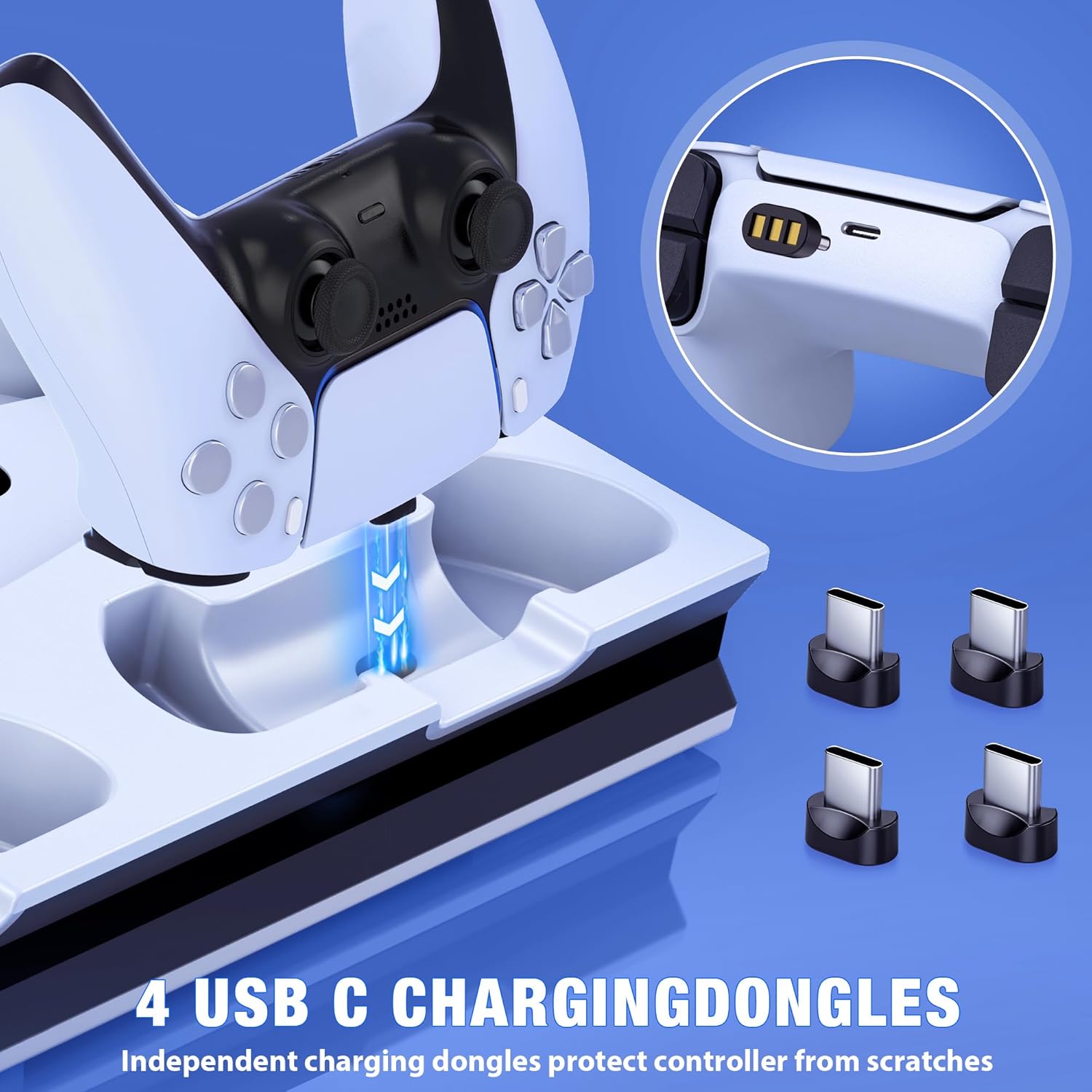 Thumbnail 5 de GAMSINGY PS5 Ständer mit Lüfter und 3-fach USB-Hub für PS5, Slim (nicht kompatibel) und weiteres Zubehör