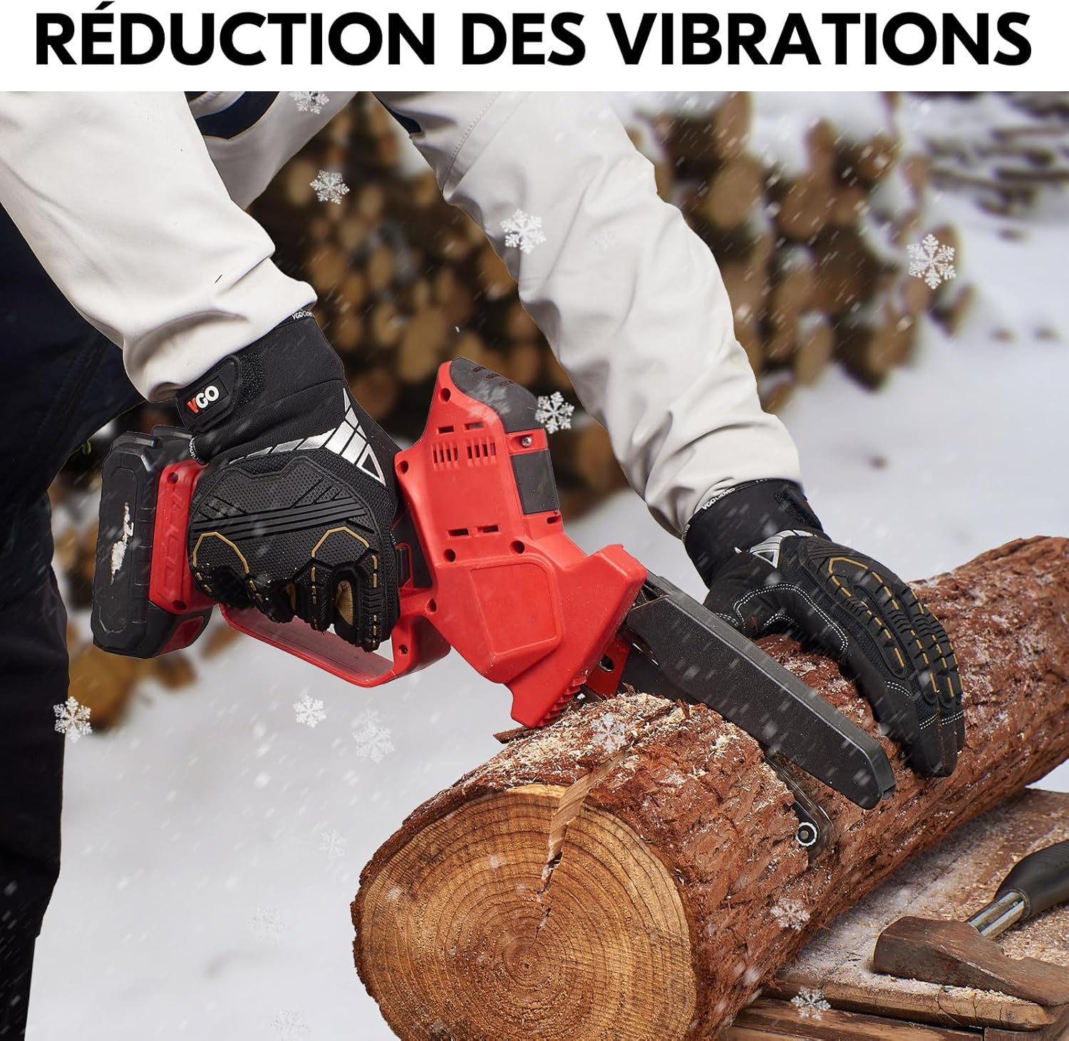 Thumbnail 4 de Vgo... Gants de travail de sécurité anti-vibrations (SL8849) : cuir synthétique, EVA et isolation 3M Thinsulate