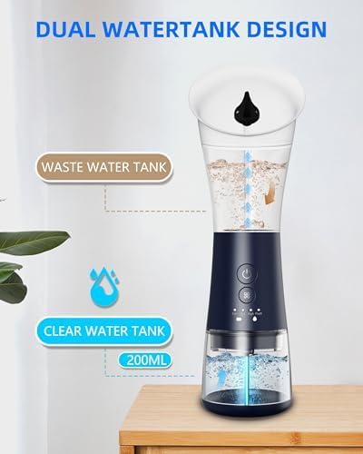 Detalle de VINIPO DZ2423 elektrische oorreiniger met dubbele watertank en 4 standen