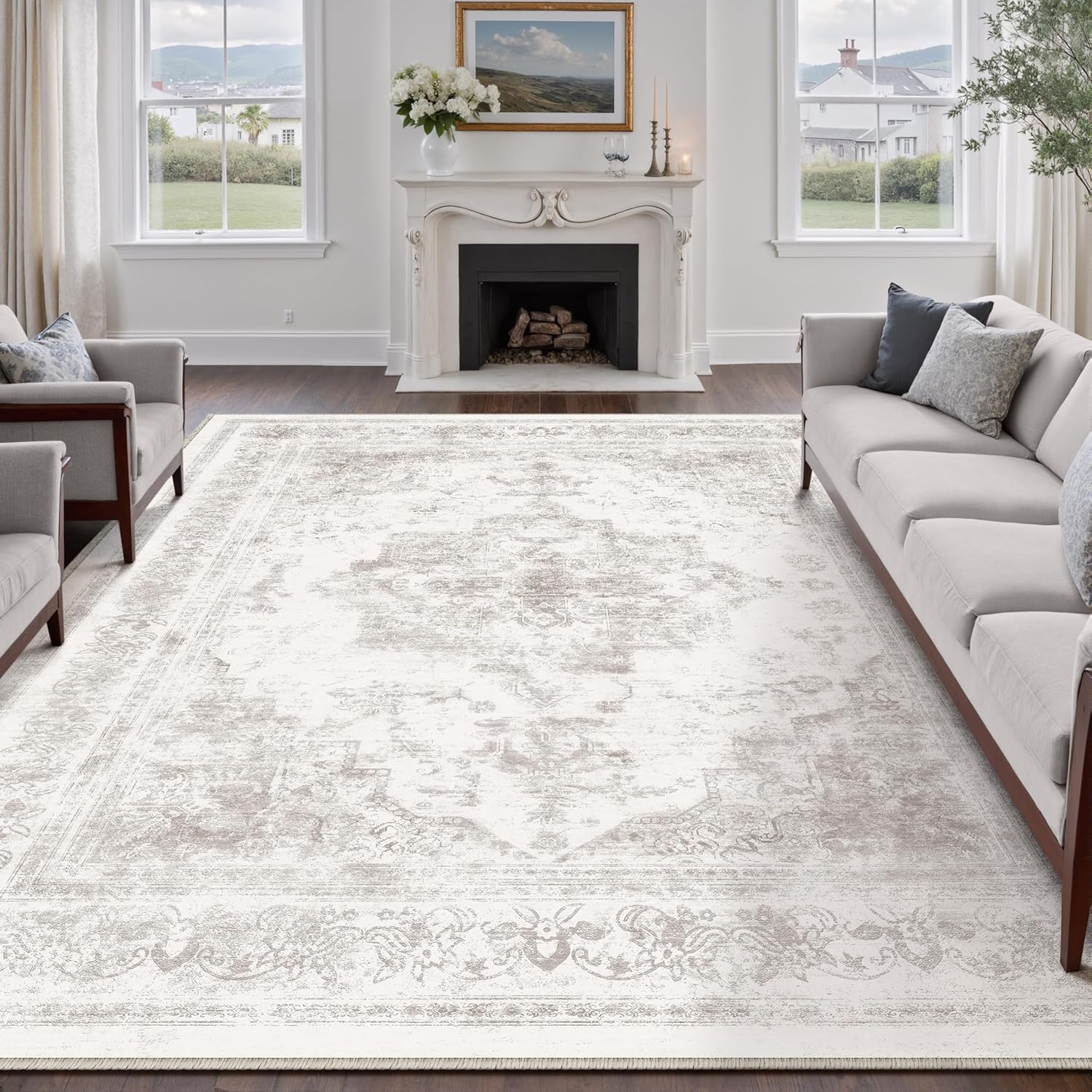 Thumbnail 4 de HUGEAR Vintage Waschbarer Teppich 150 cm 🏠