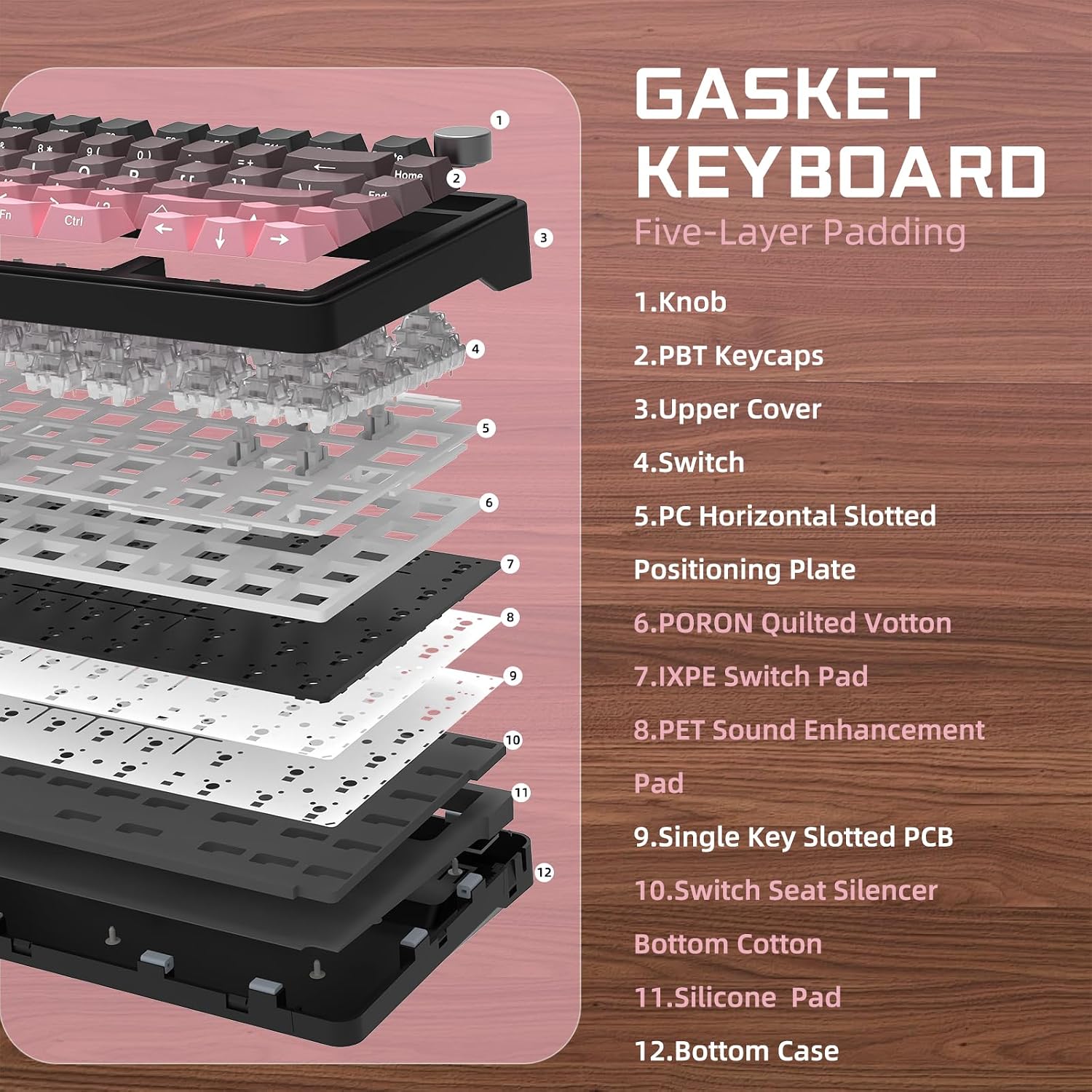 Detalle de ATTACK SHARK X85 75% wireless keyboard