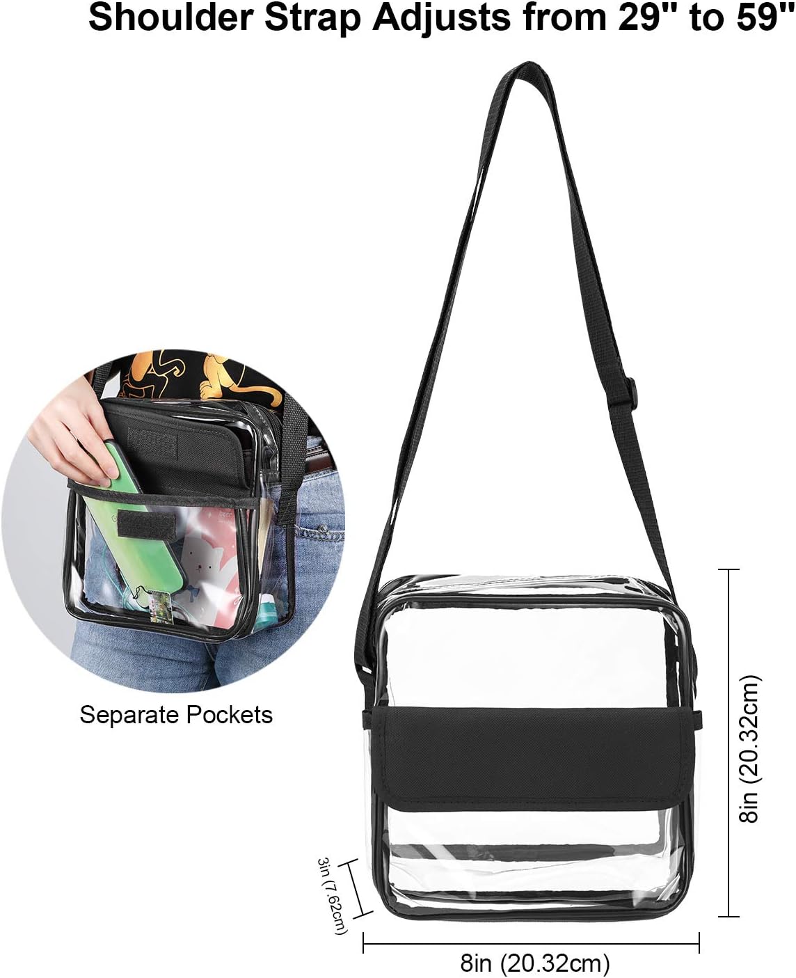 Detalle de Transparent crossbody bag for stadium use
