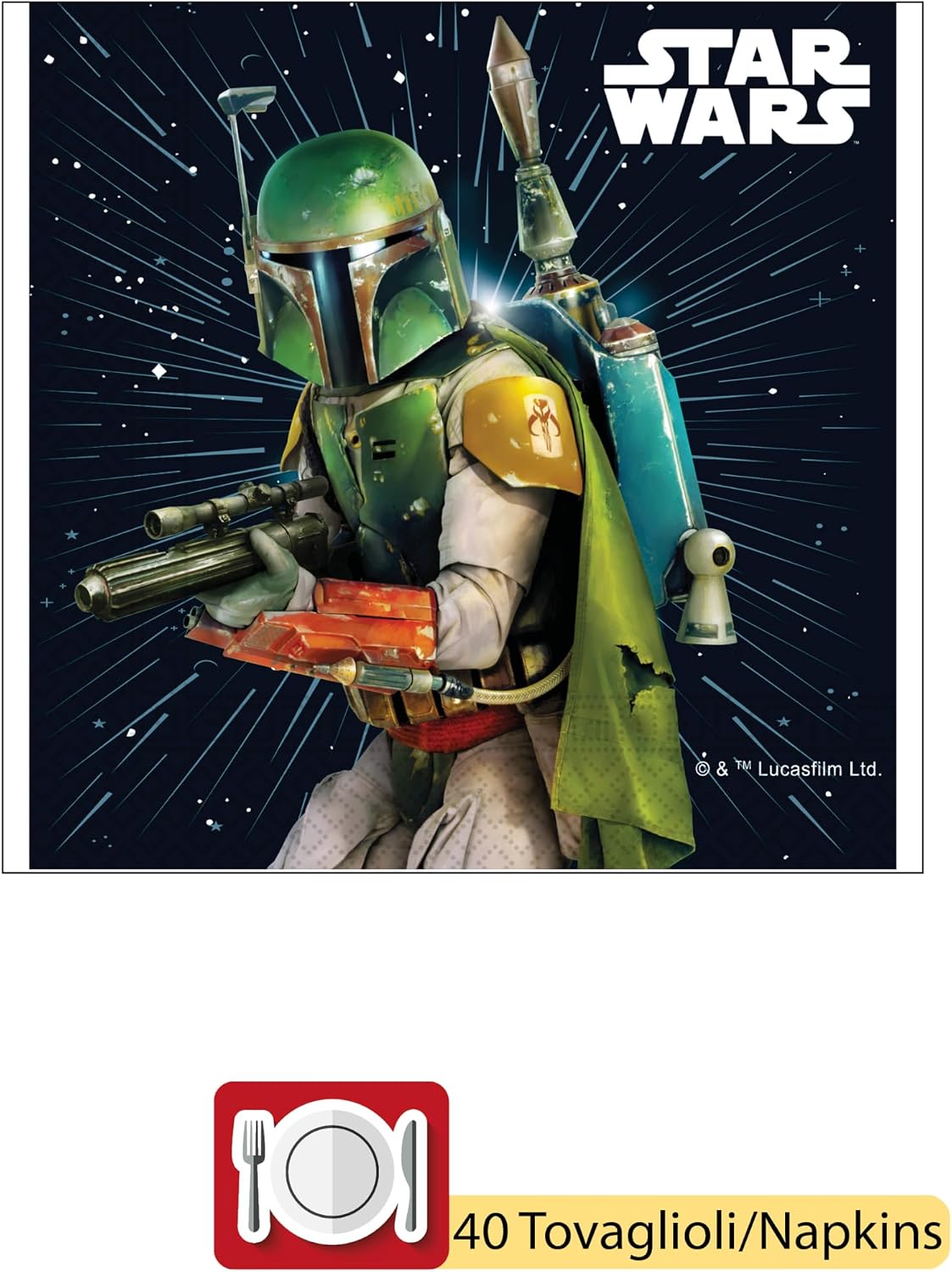 Detalle de Ciao AZ072 Star Wars Galaxy – papierowy zestaw stołowy na 24 osoby, 112 elementów