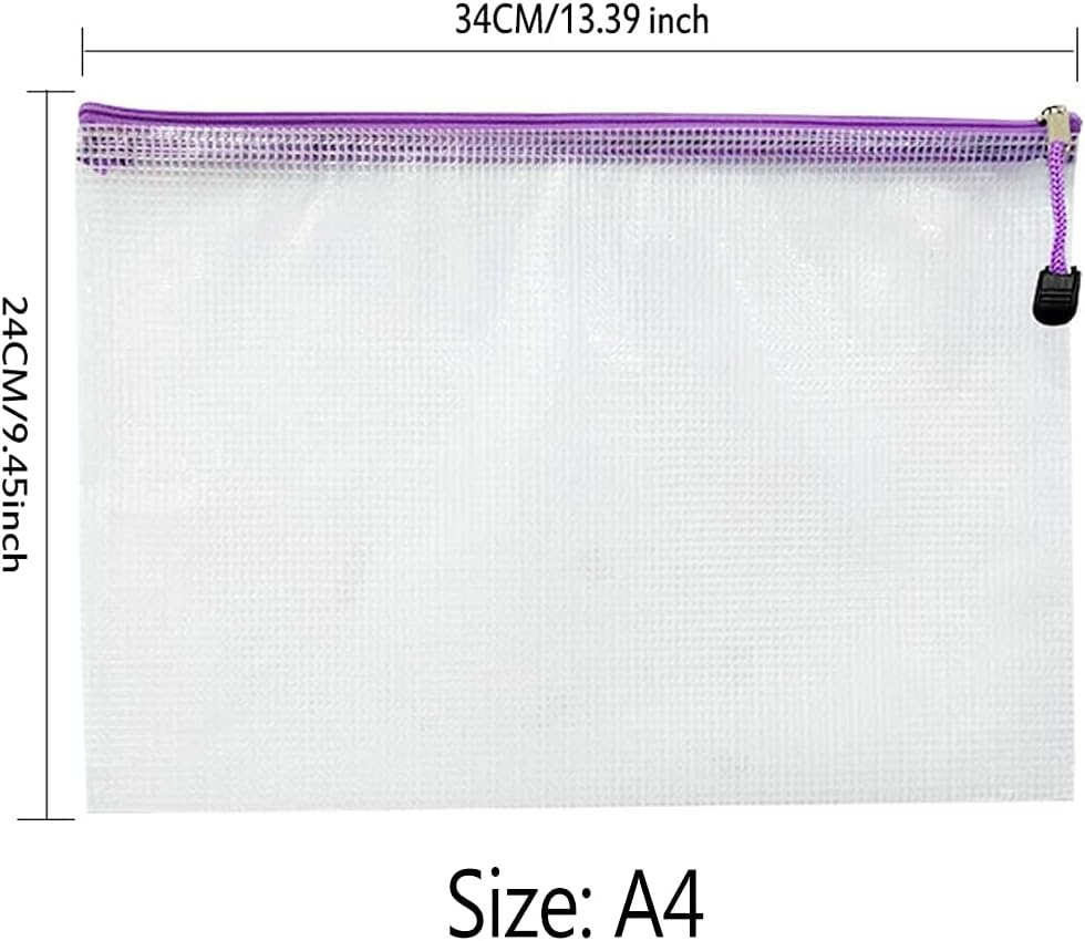 Thumbnail 1 de Plastic Wallets 30PCS A4 Zip Wallets PVC Waterproof Zip Lock Bags (10 Colours)