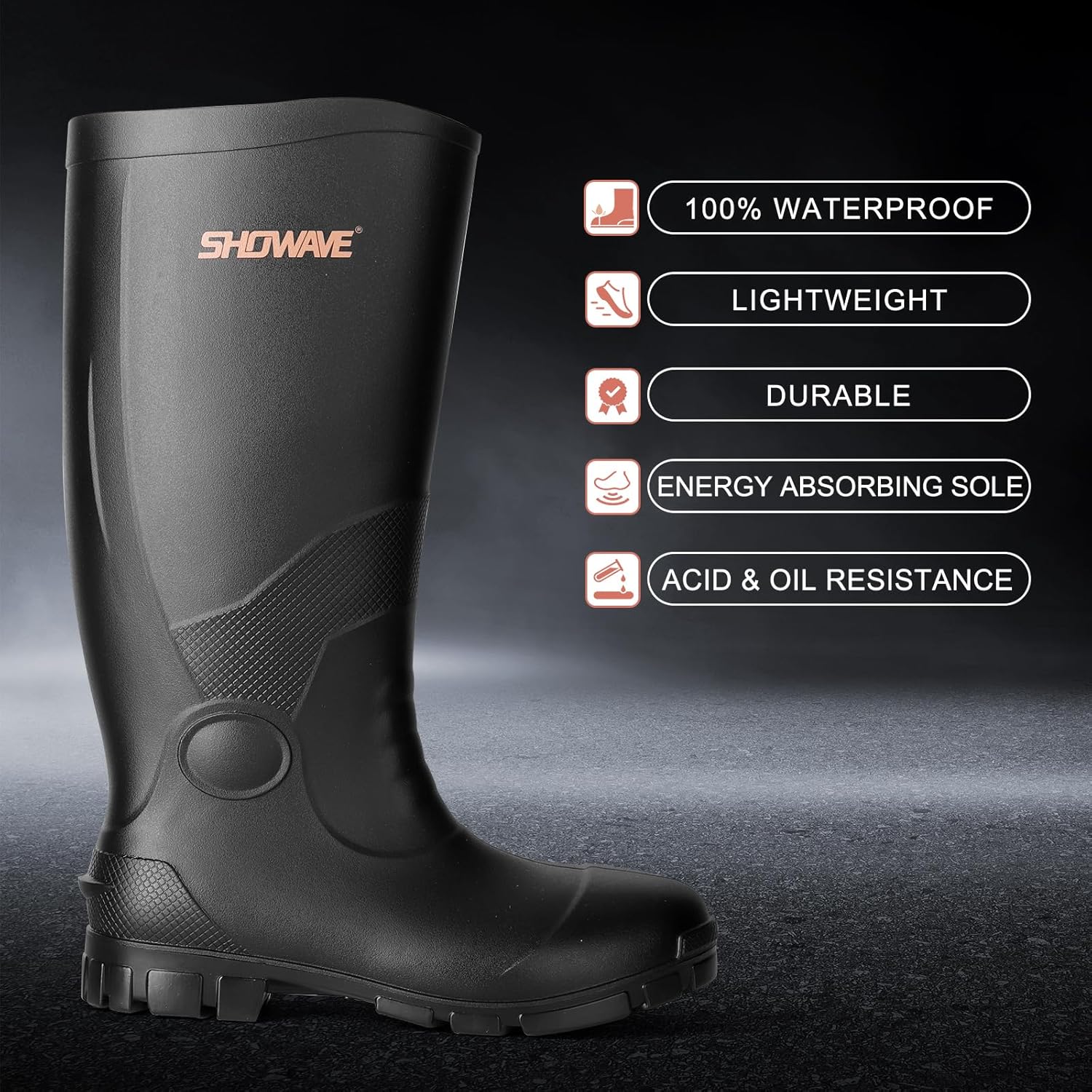 Thumbnail 3 de Showave Steel Toe Rubber Work Boots for Men 🥾