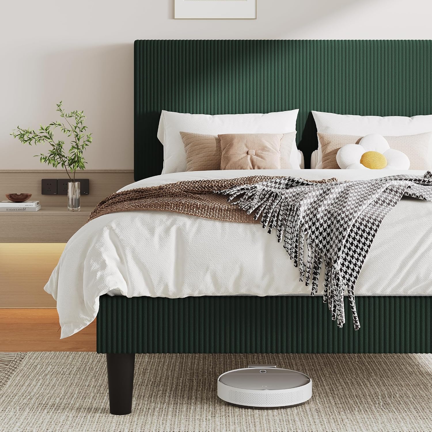 Detalle de Allewie Full Bed Frame, Corduroy