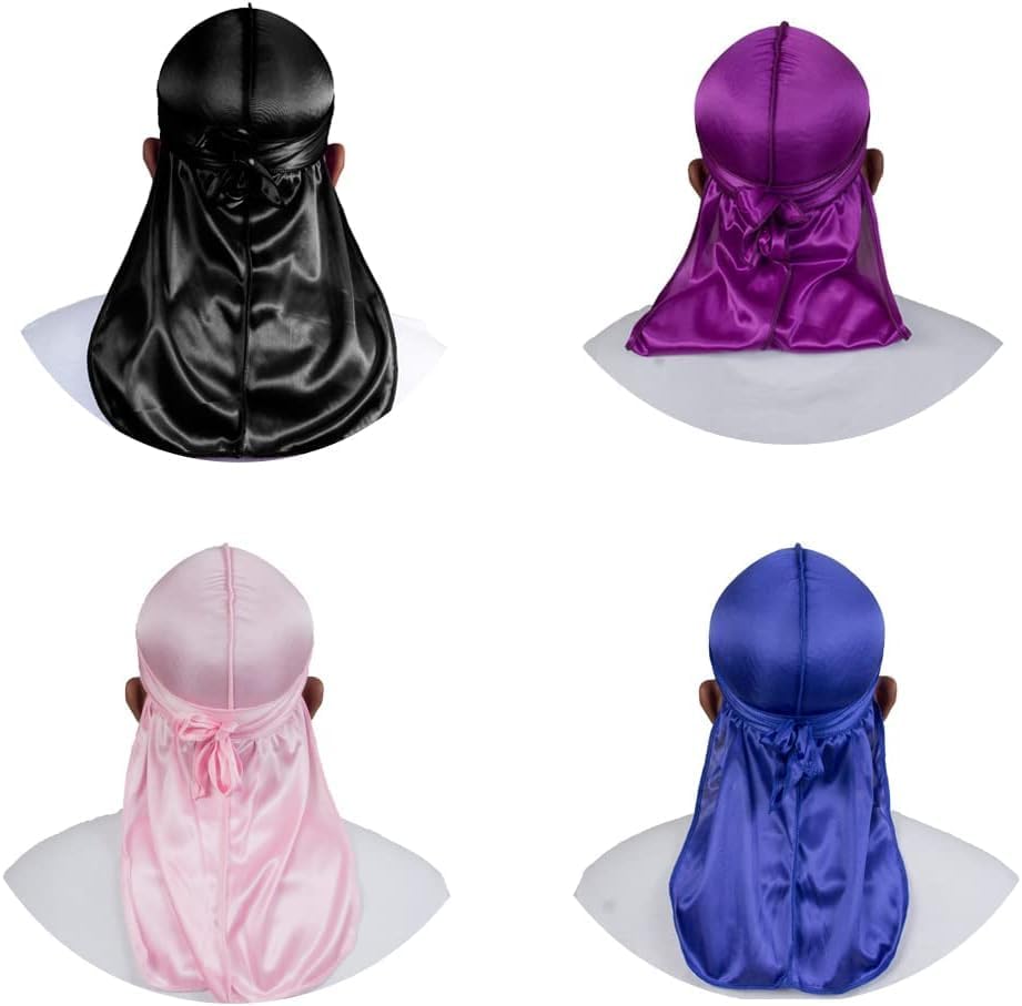 Detalle de ForceWave 4PCS Silky Durag Set with Wave Cap for 360 Waves