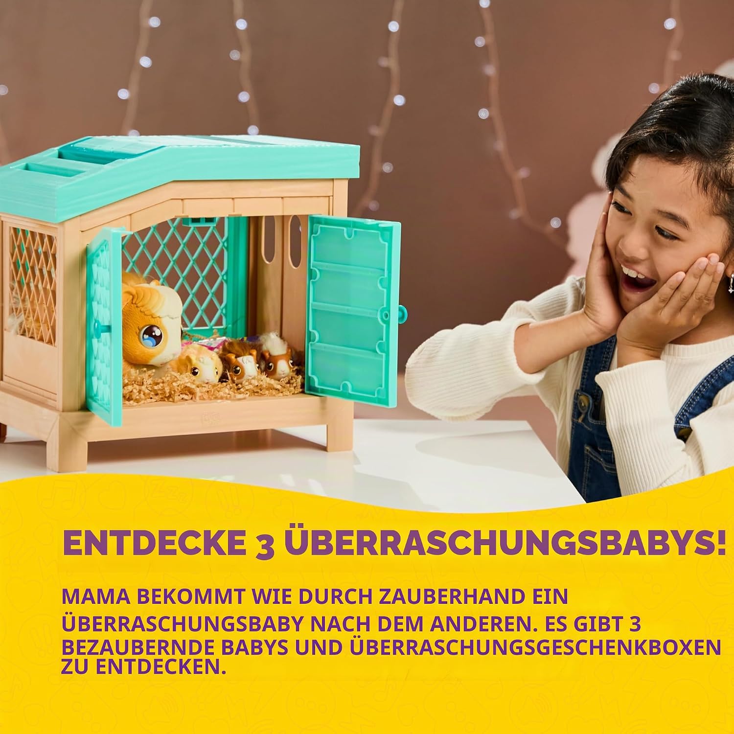 Detalle de Little Live Pets Mama Surprise – Interaktives Mama-Meerschweinchen mit Stall und 3 Überraschungsbabys