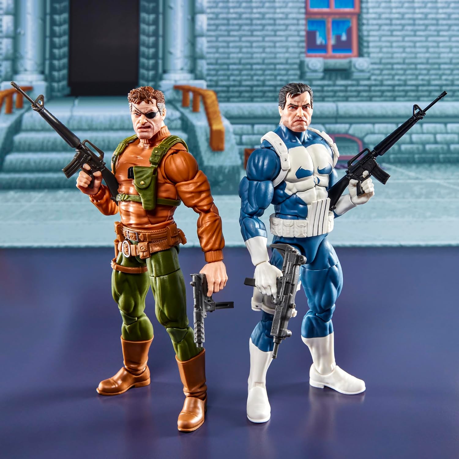 Detalle de Marvel Legends Gamerverse Punisher & Nick Fury 6-Inch