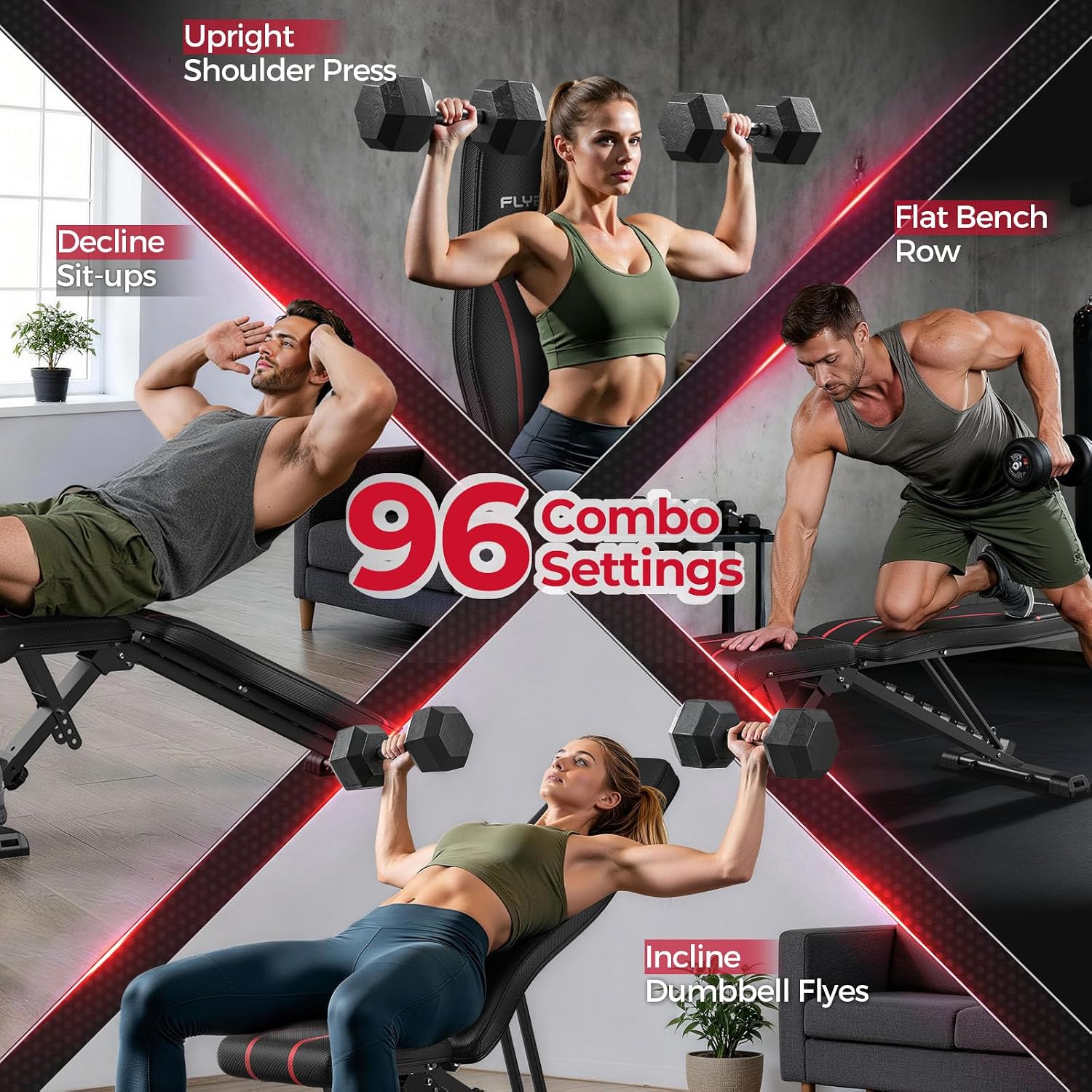 Thumbnail 6 de FLYBIRD 99 Adjustable Weight Bench, Foldable, 96 Settings, 750-Lb Capacity