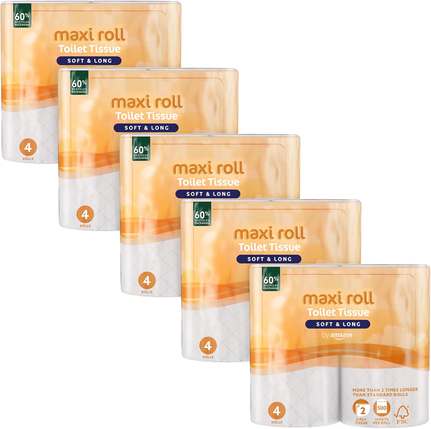 Detalle de by Amazon Carta igienica Maxi (2 veli) trapuntata, 4 rotoli, certificata FSC