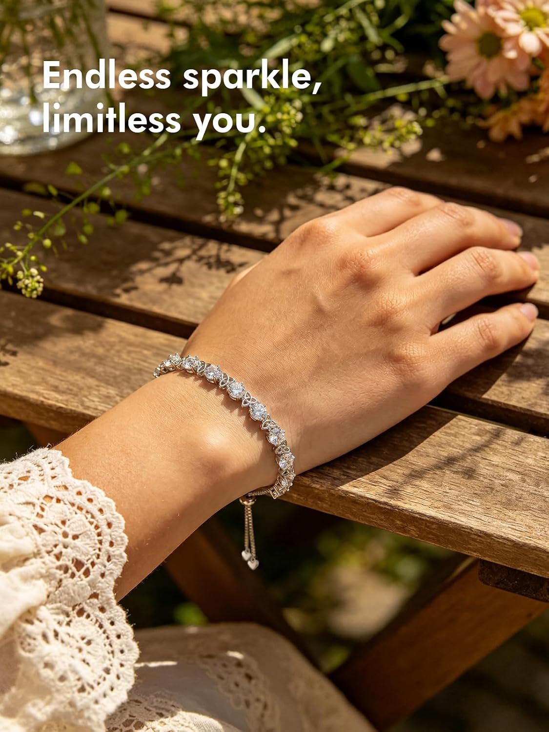 Detalle de MystiqueMark Moissanite Tennis Bracelet, 925 Sterling Silver